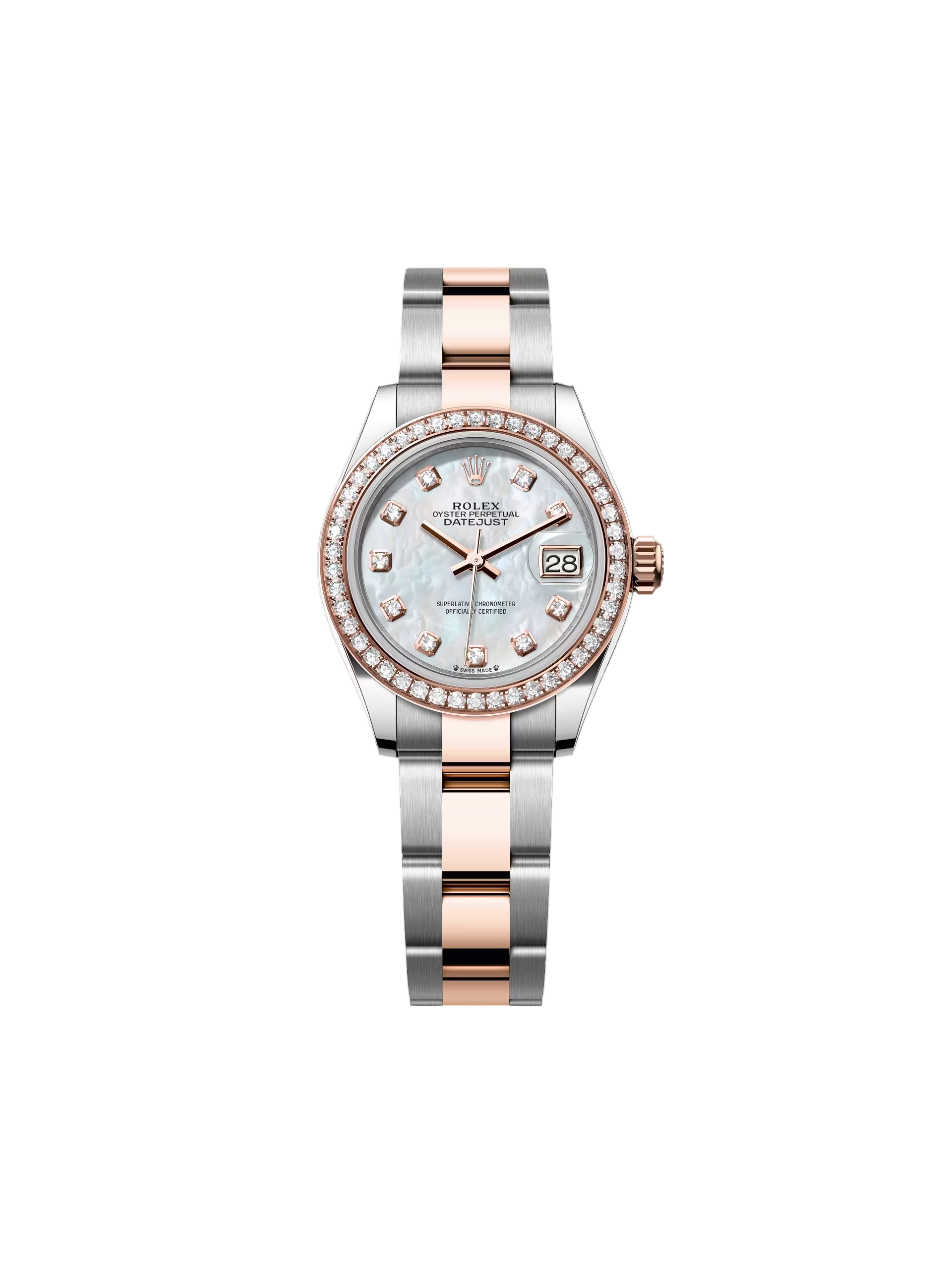 Rolex Lady-Datejust 28mm 279381RBR Mother-of-Pearl Diamond Dial Oyster Bracelet