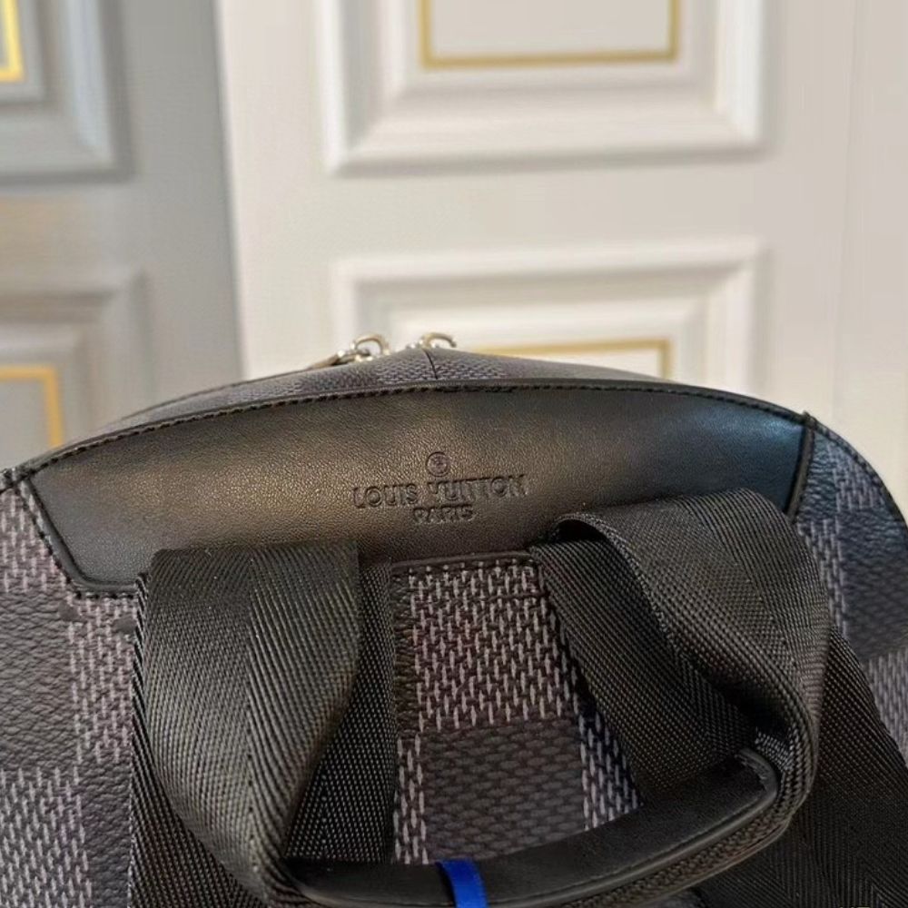 Louis Vuitton Excellent Campus Backpack Black And Gray 29Cm