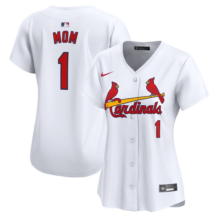 St. Louis Cardinals Women's #1 Mom Home Limited Jersey White