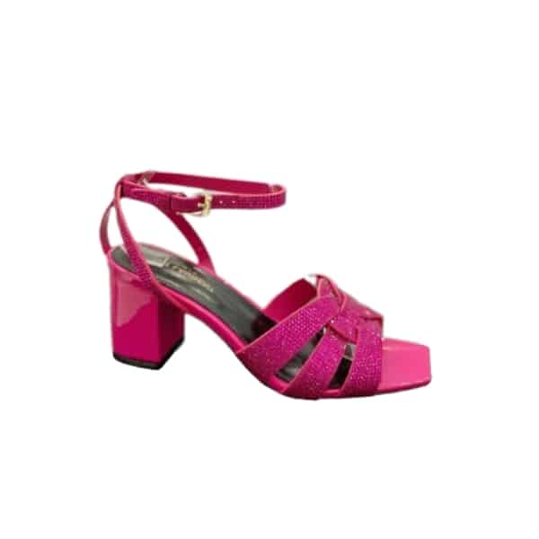 Saint Laurent Tribute Leather Sandals Metallic Pink