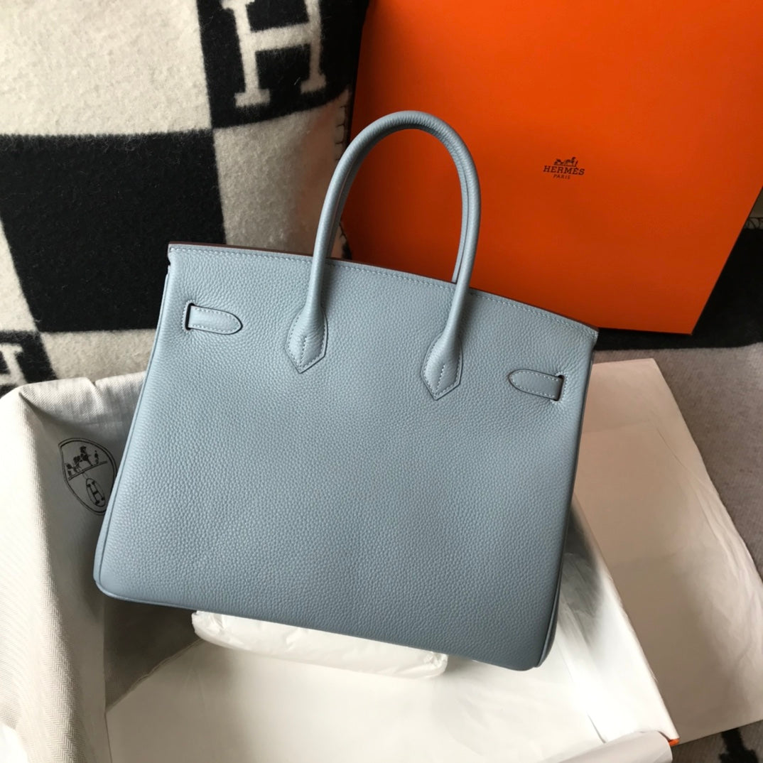 Hermes Birkin 35Cm Sky Blue Togo Leather Gold Hardware