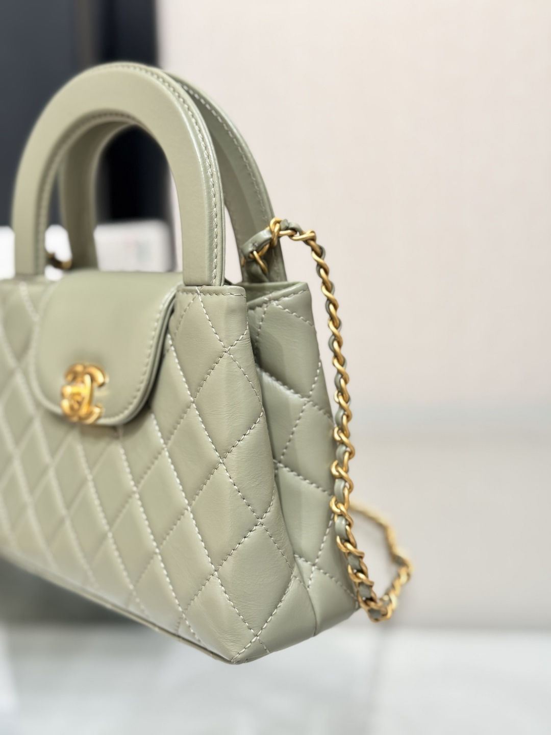 Mini Kelly Bag with Handle（Sage Green）