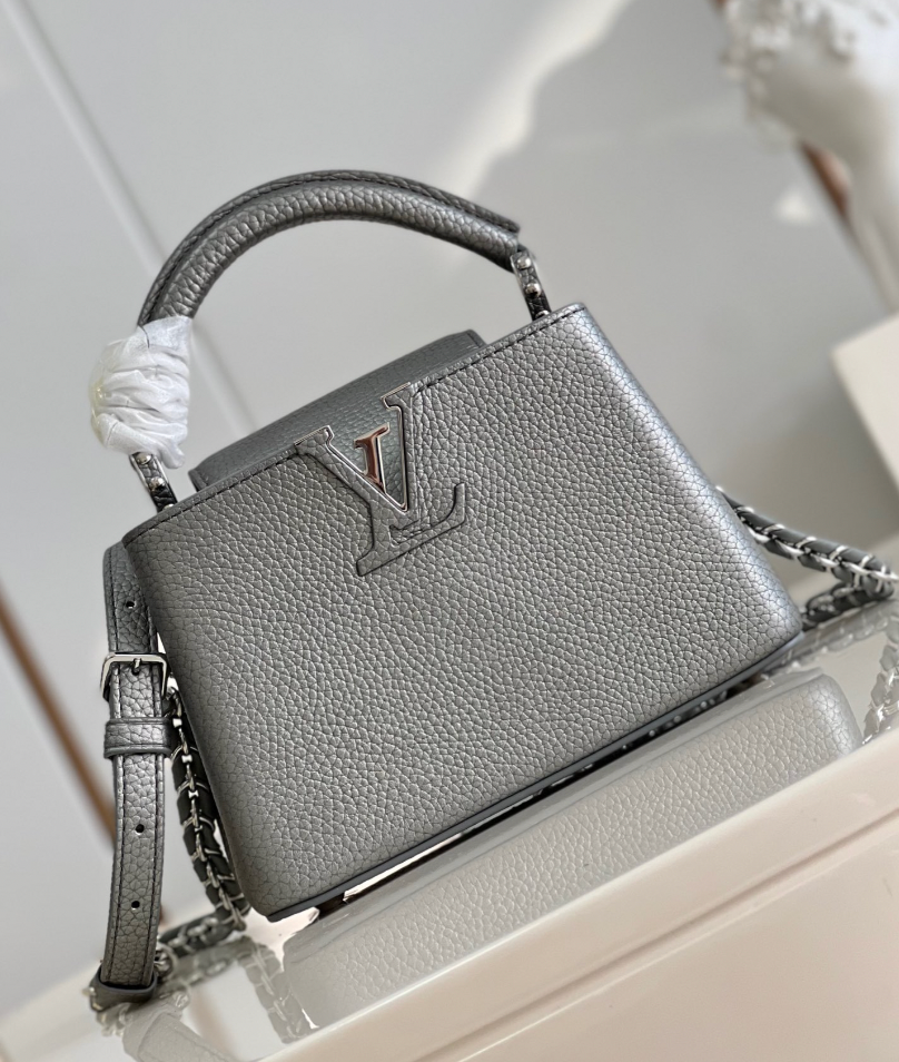 Louis Vuitton Capucines Gray 21Cm