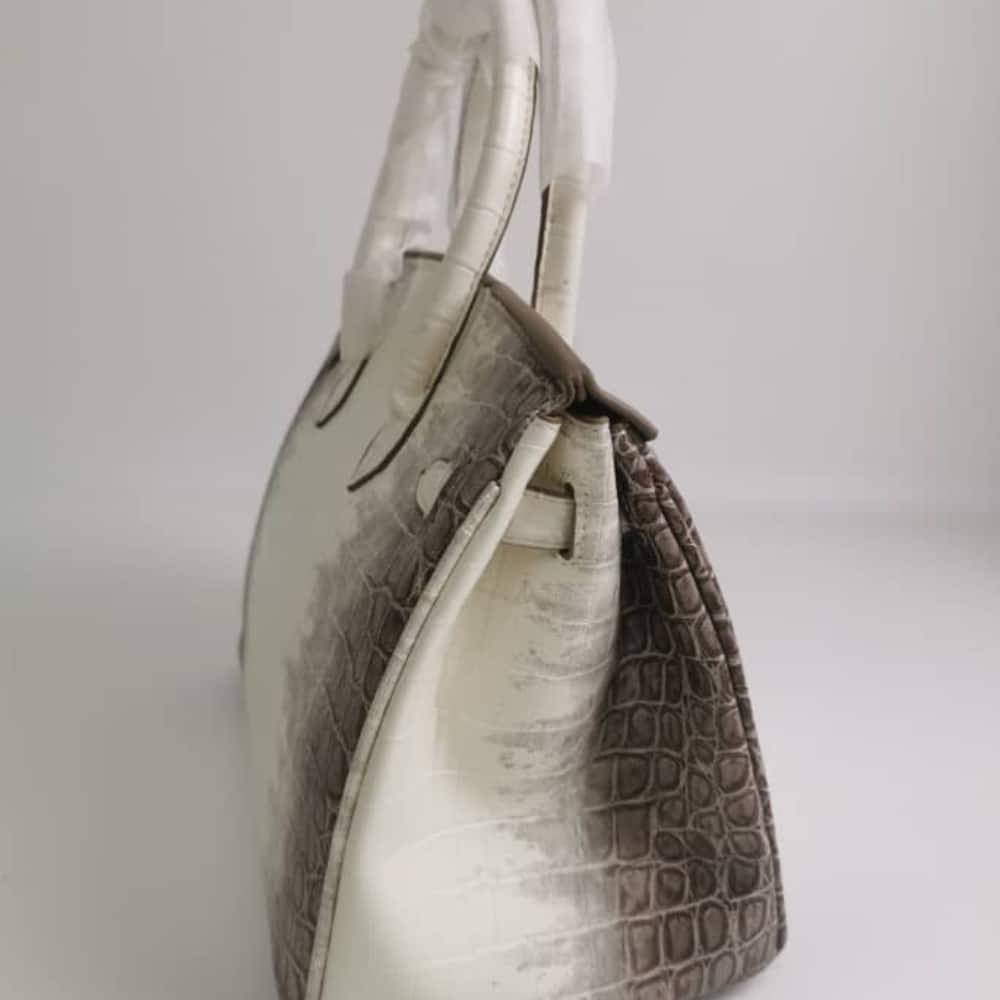 Hermes Birkin 30 Niloticus Himalaya Blanc Finish Gold Kelly 30Cm