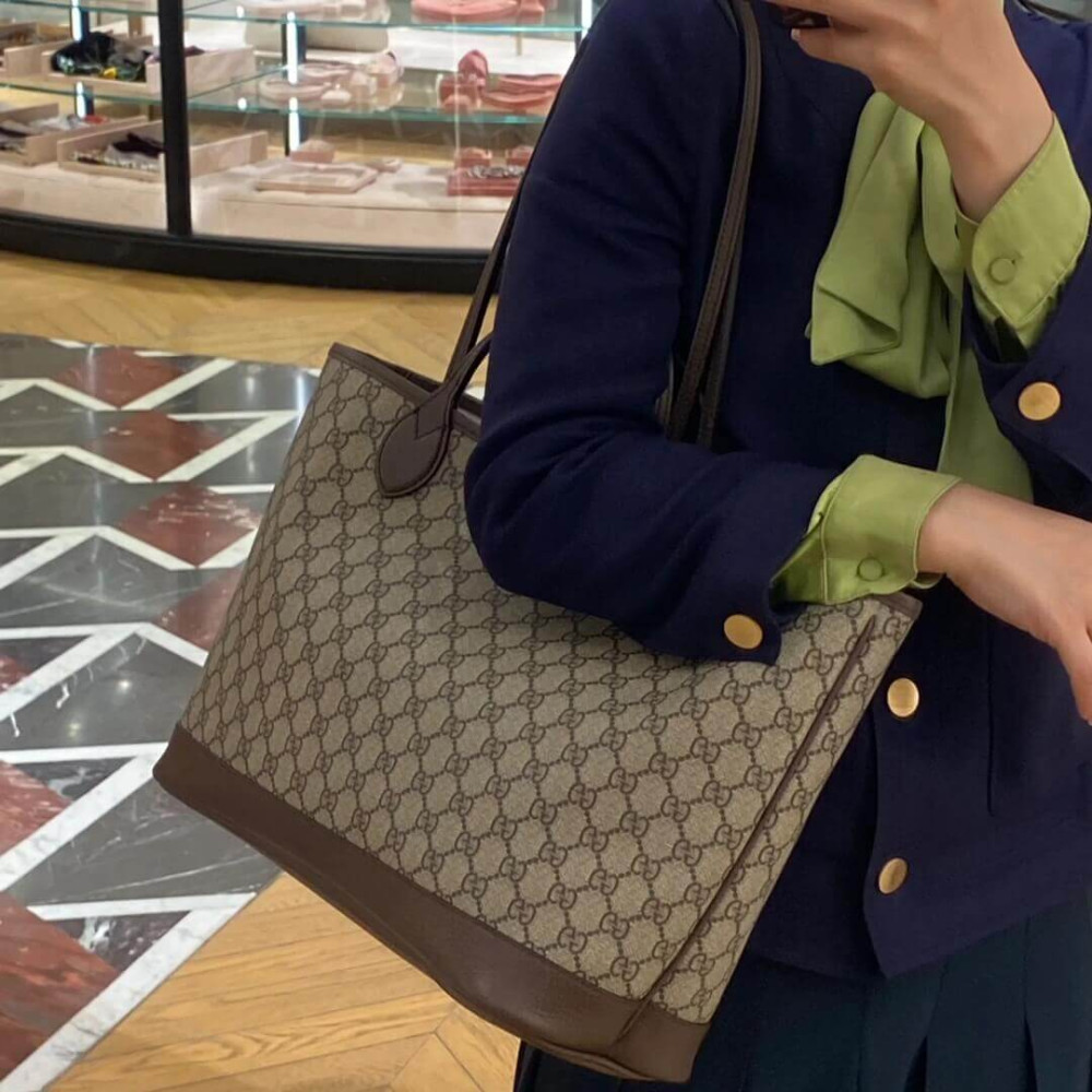 Gucci Ophidia GG Supreme Shoulder Tote Beige/Ebony 38.5cm/15.2in