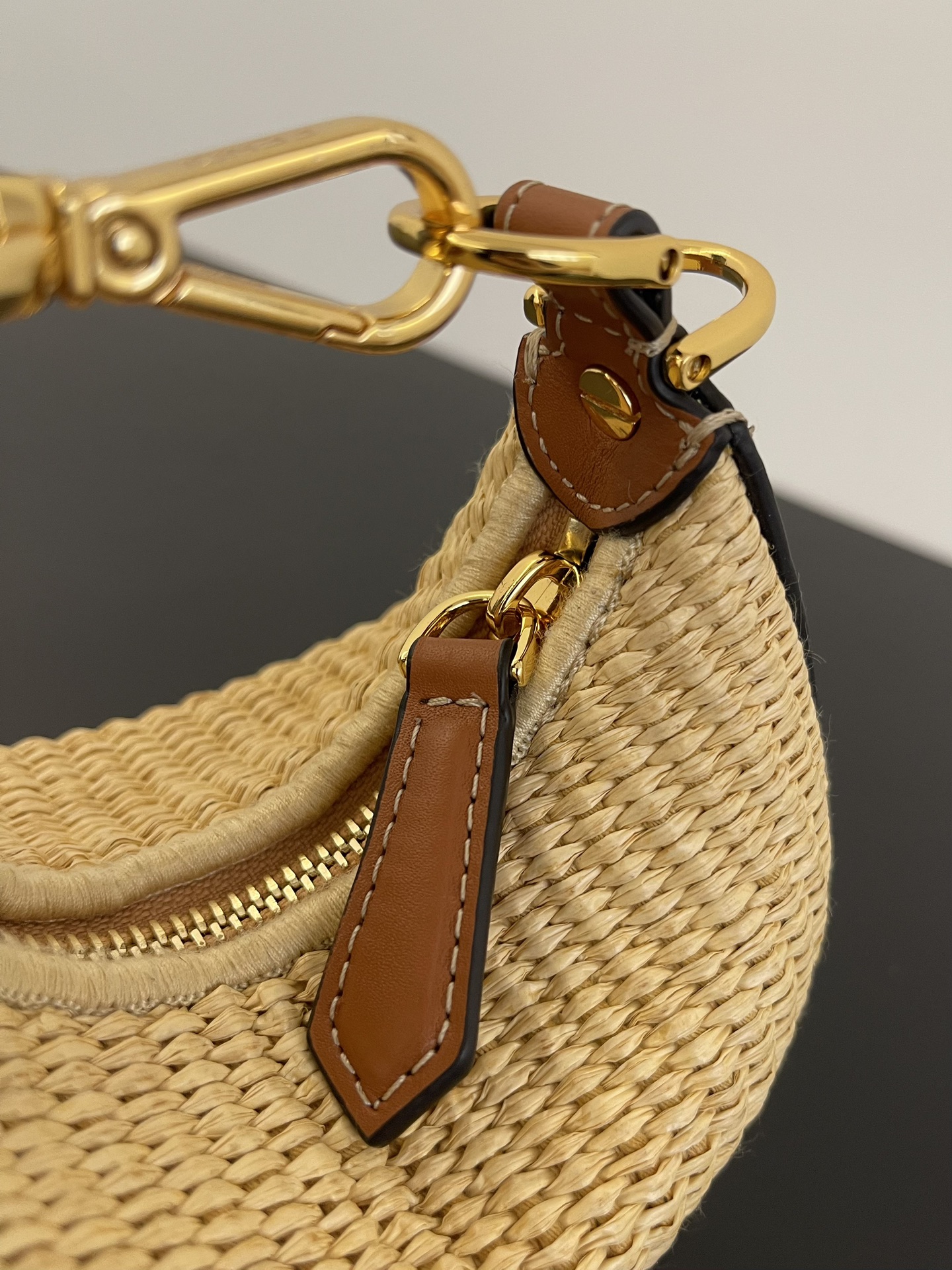 Fendi Fendigraphy Mini Natural Raffia ‘Beige’ 16.5cm/ 6.5in