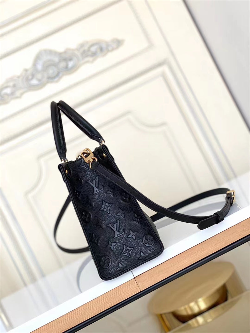Louis Vuitton Onthego PM Monogram Empreinte Handbag Black 25cm M45653
