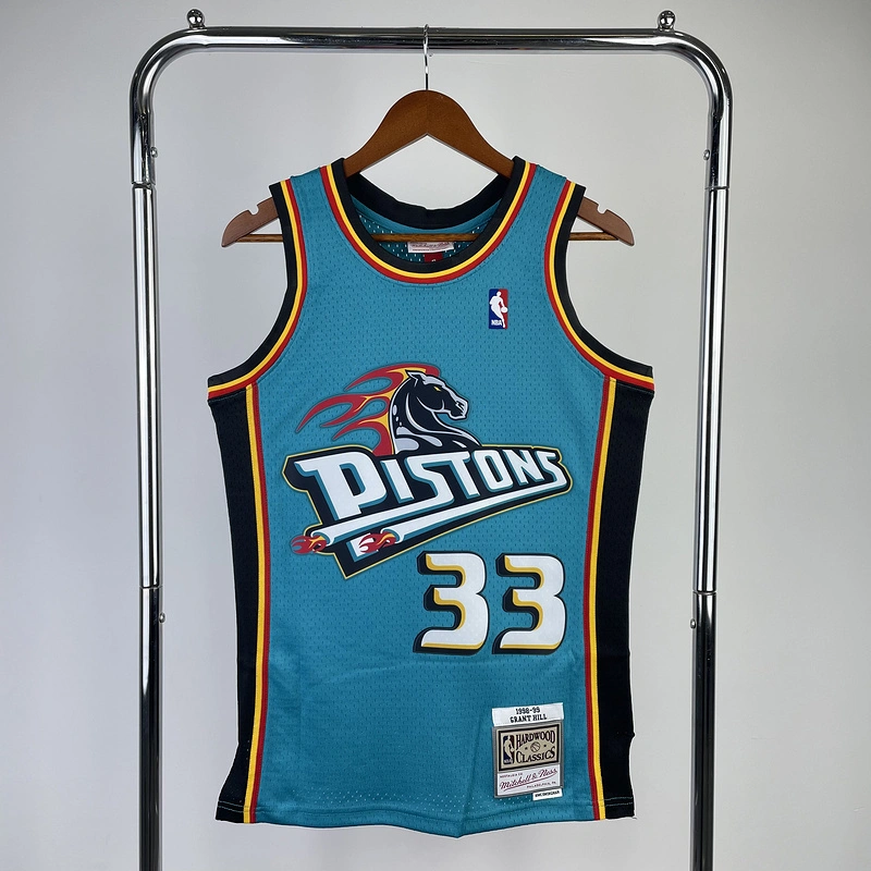 1998-99 NBA Detroit Pistons 33 HILL Basketball jersey