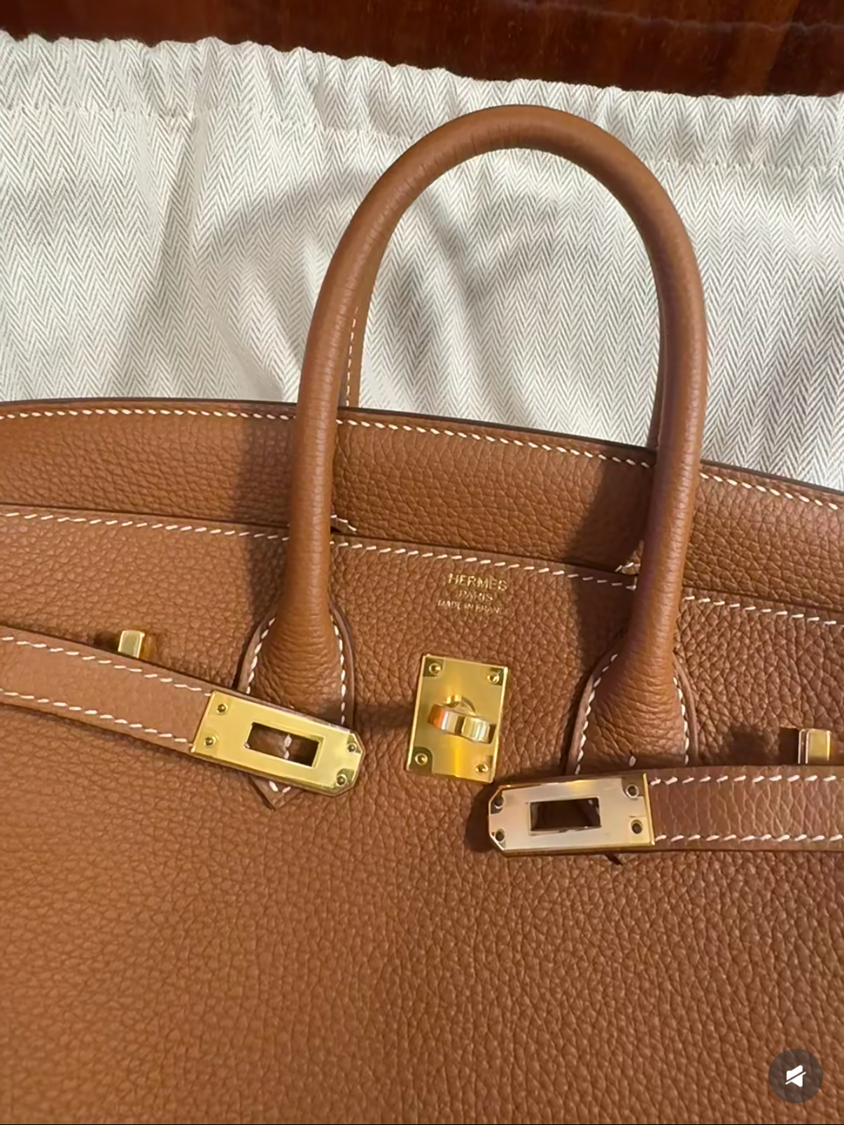 Birkin Brown 25-35 Gold Buckle Custom