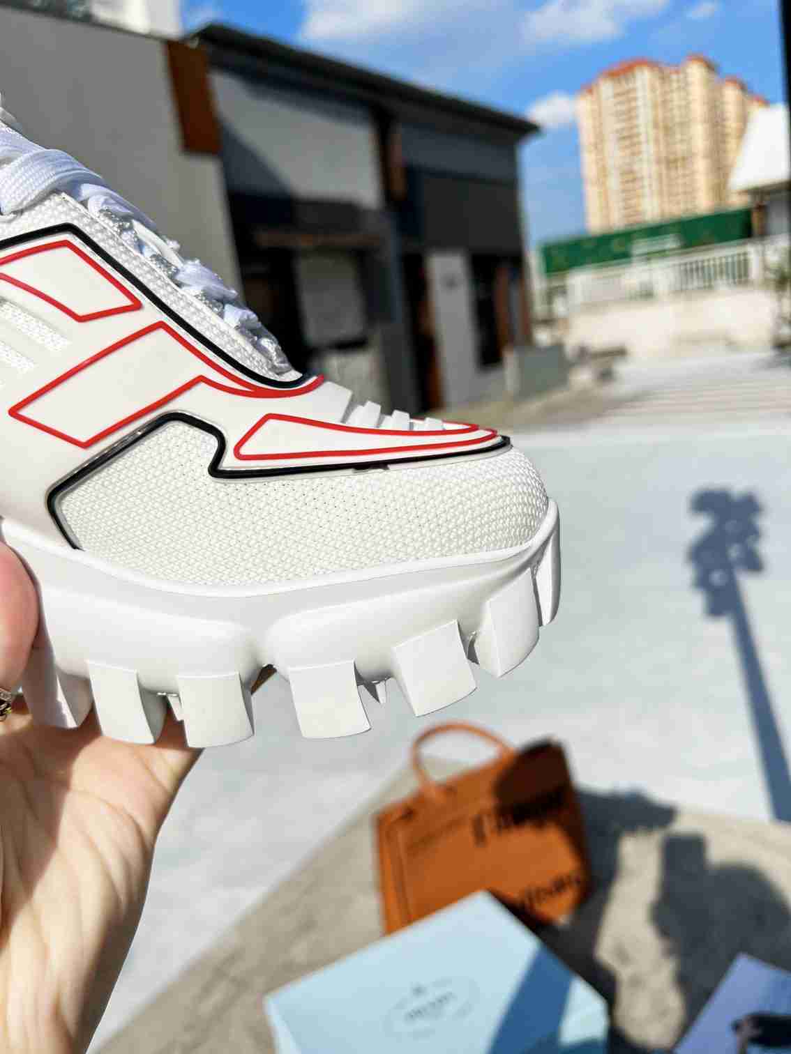 Prada Cloudbust Thunder Sneakers With White And Red 2Eg2933Lgnf0009