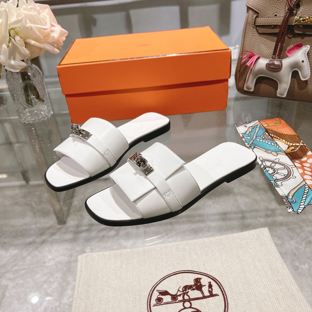 Hermes Giulia Sandal White