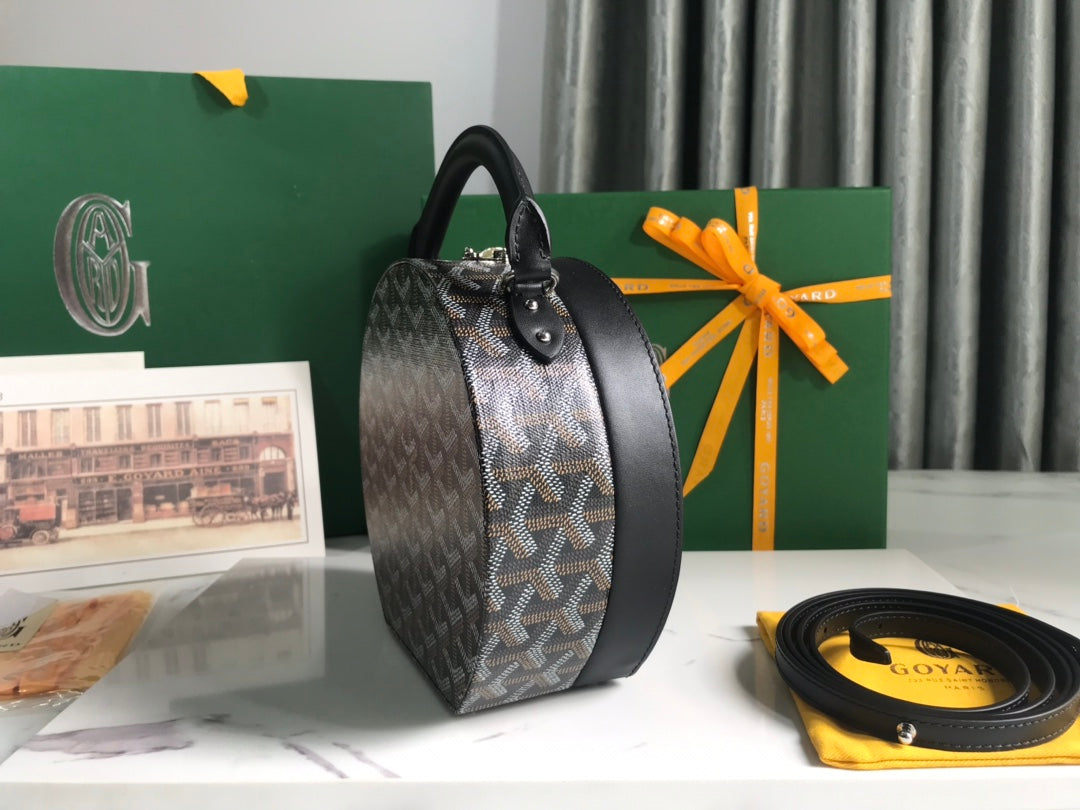 Goyard The Alto Hatbox Trunk Bag 18Cm Black Canvas