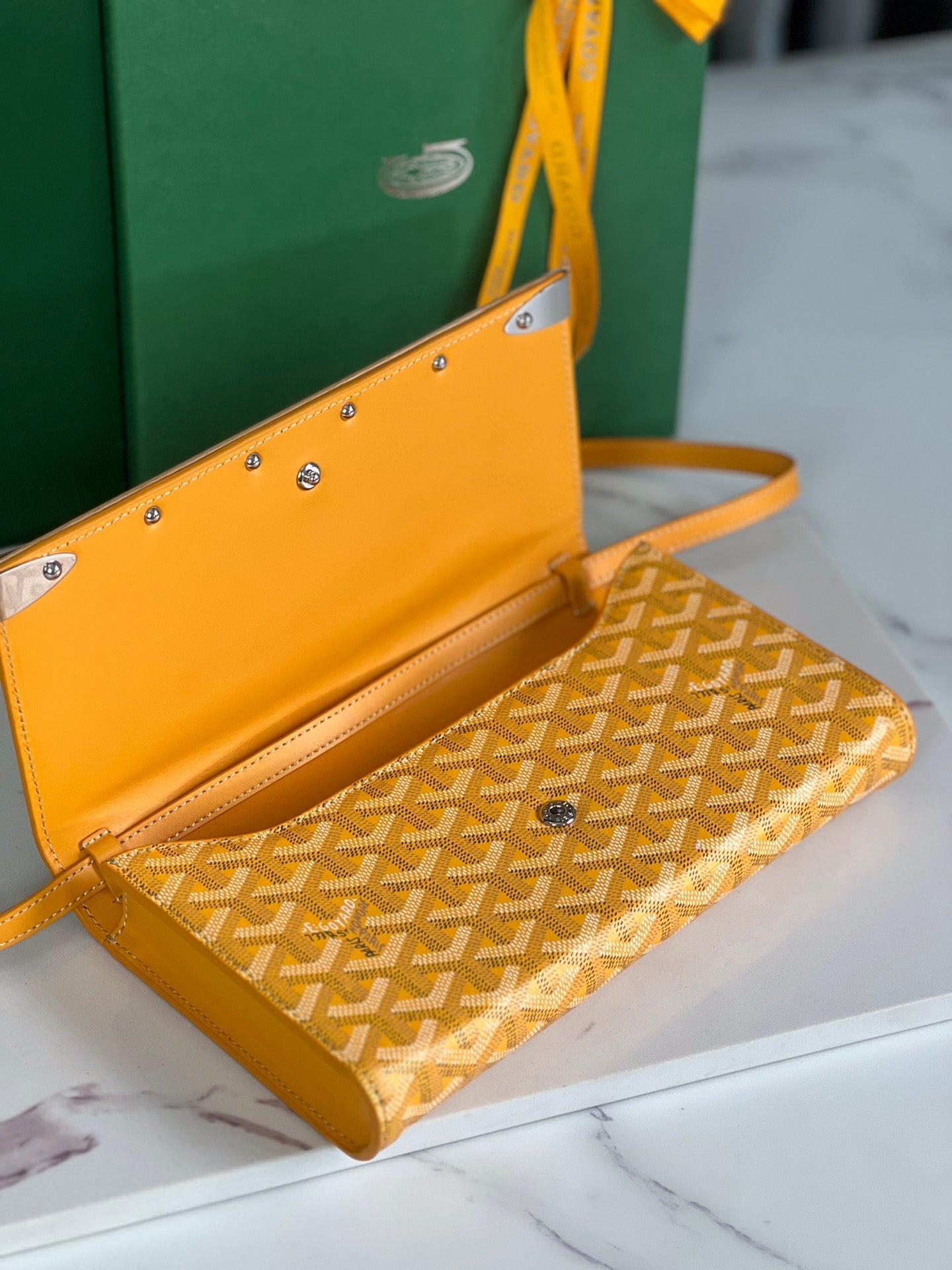 Goyard Monte-Carlo Pm Clutch 25cm Yellow Goyardine Canvas