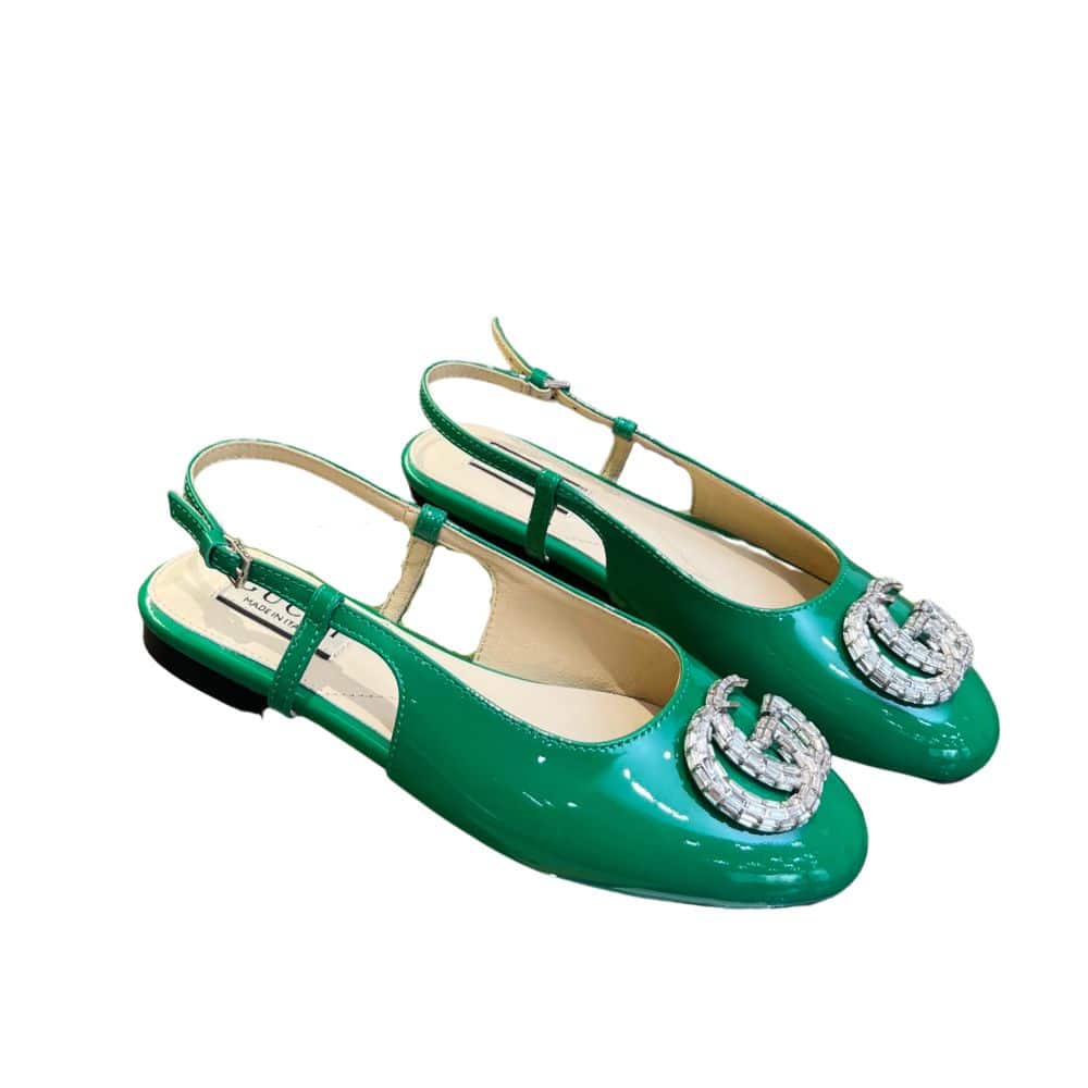 Gucci Gg Crystal Slingback Green