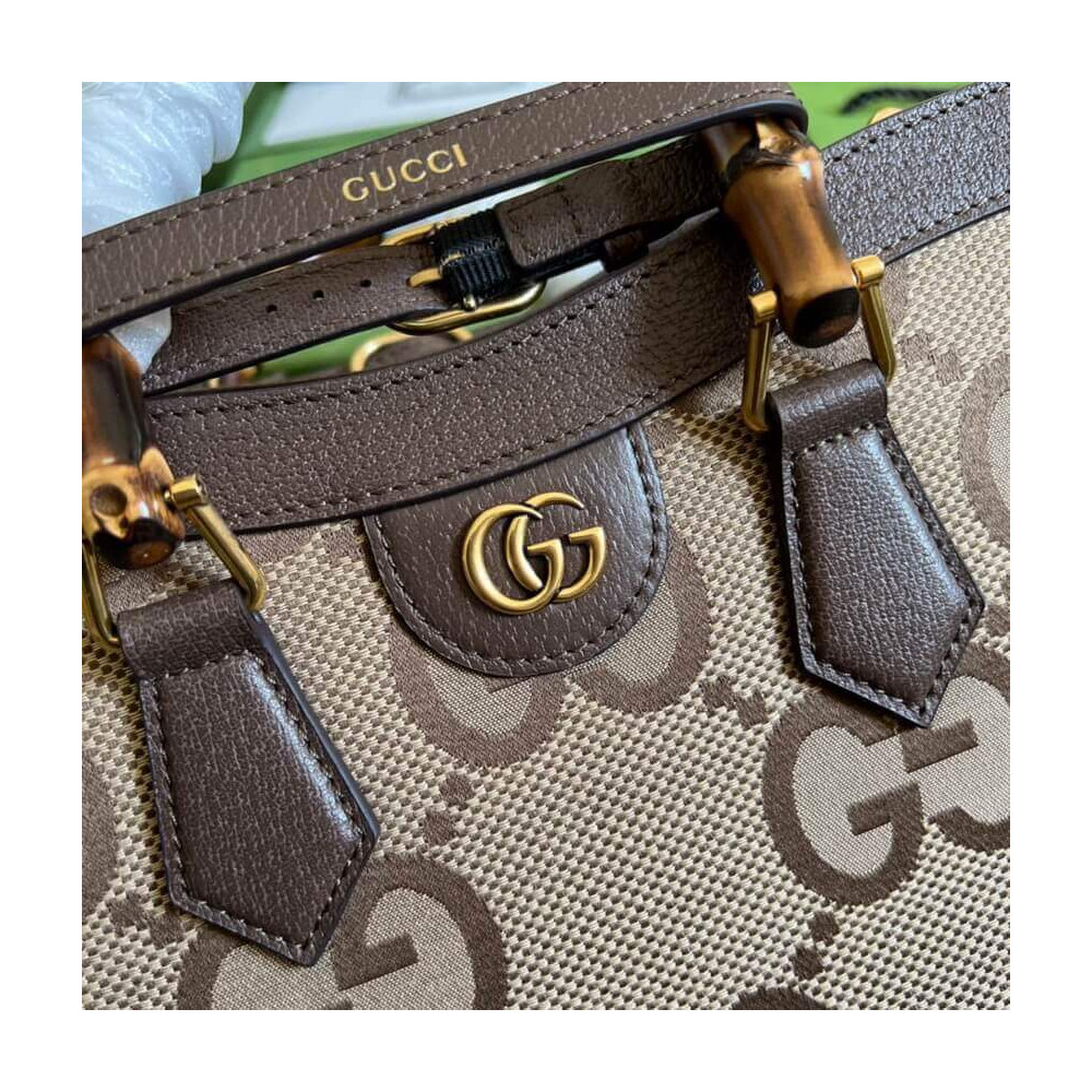 Gucci Diana Jumbo GG Small Tote Bag Brown 27cm