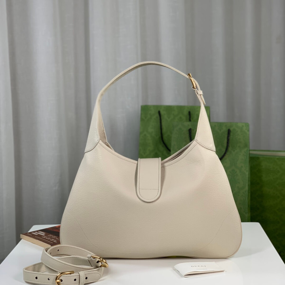 Gucci Cosmogonie Crescent Shoulder Bag Black Leather 39cm
