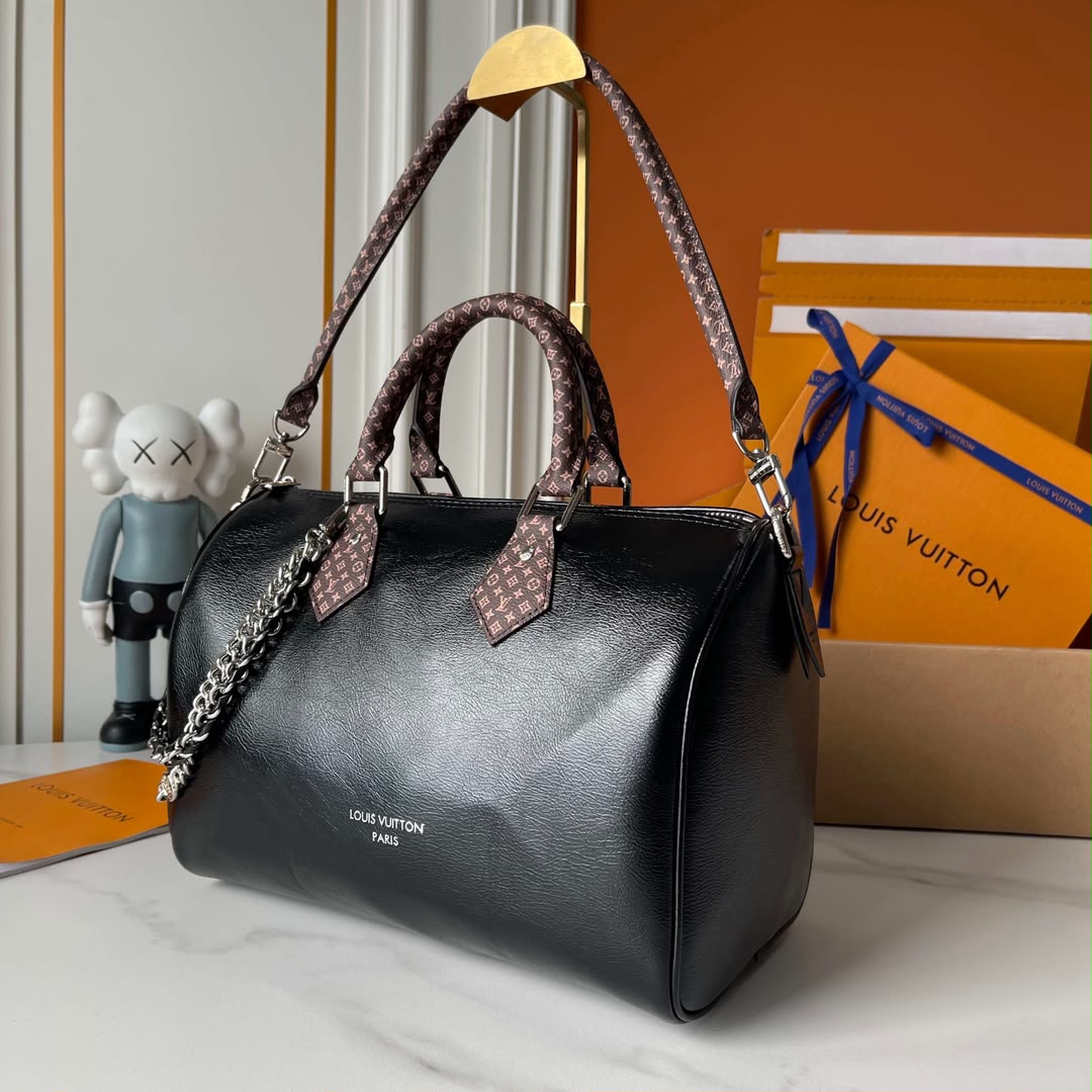 Louis Vuitton Speedy Soft 30 Bag Black LV Vibe M29419