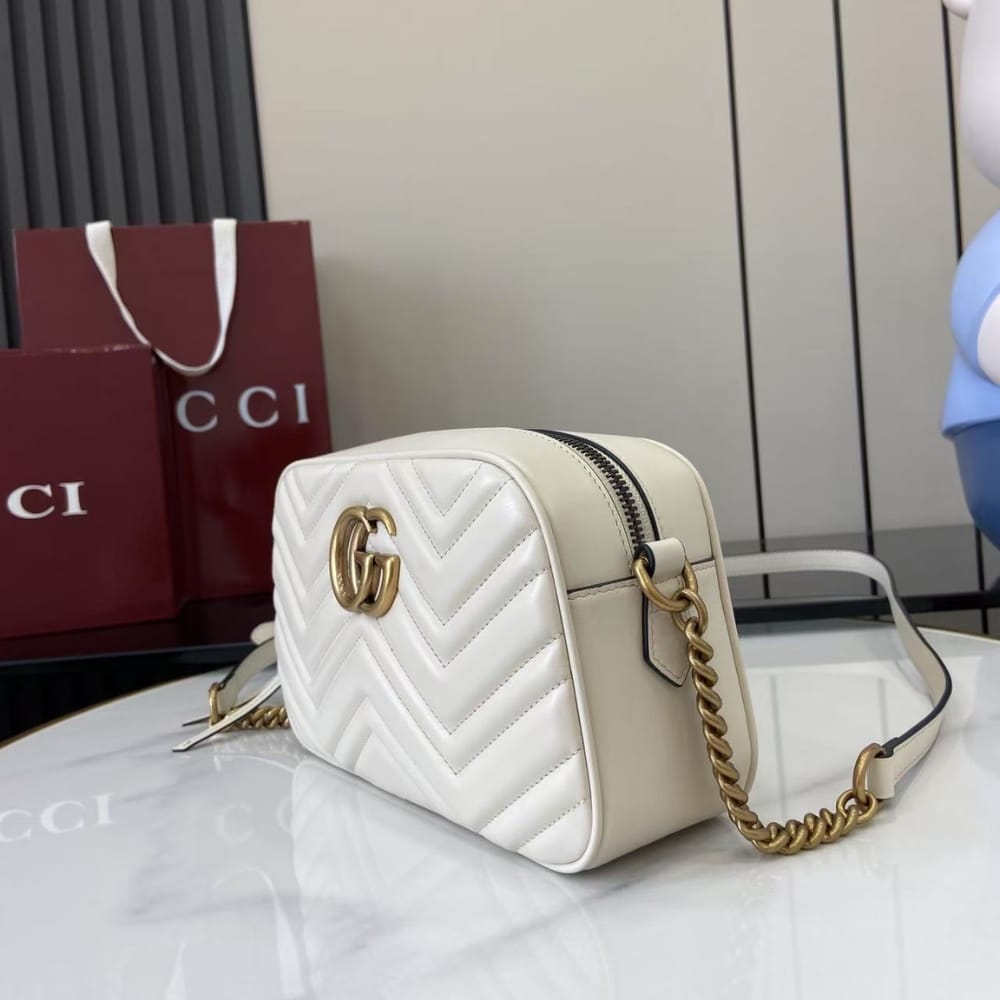 Gucci Gg Marmont Small Shoulder Bag ‎white 24cm 447632 Dtd1t 9022