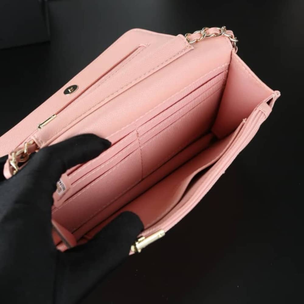 Chanel Classic Wallet On Chain Gold Light Pink 19Cm Ap0250 Y33352 Ng120