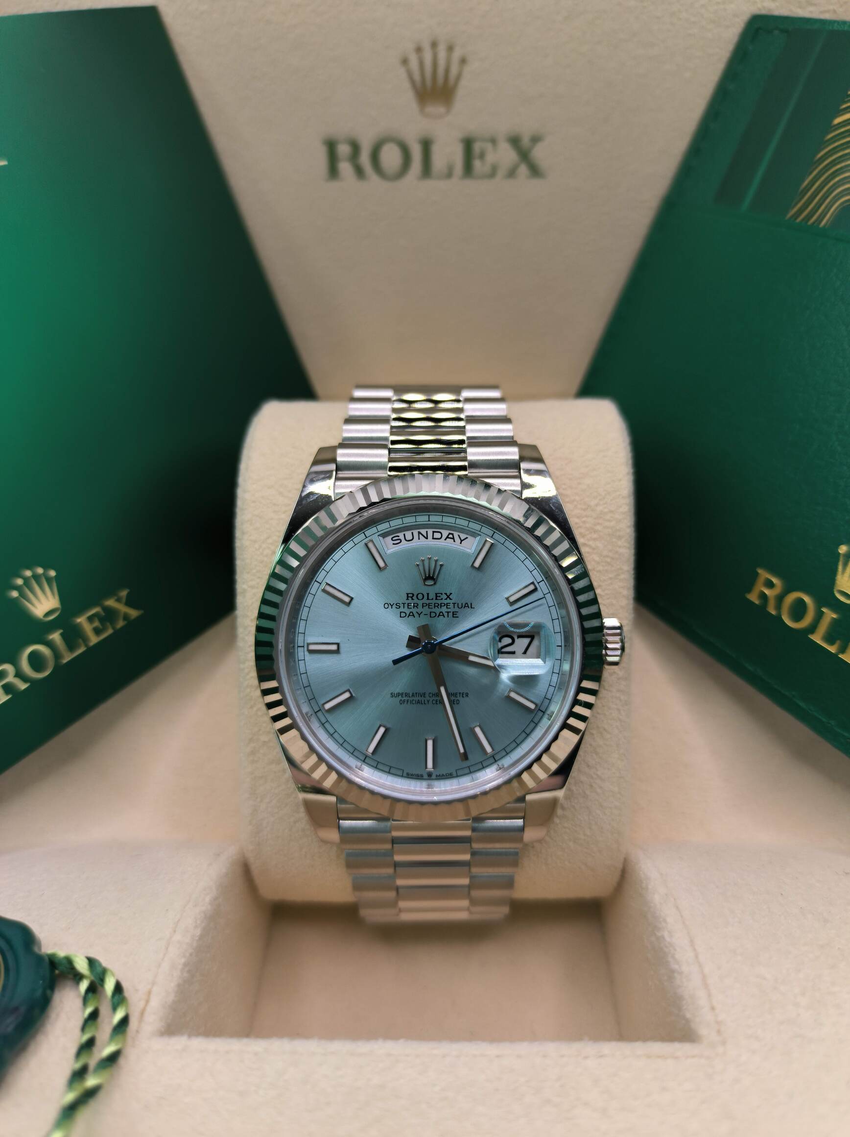 Rolex Day-Date 40 mm Ice blue Dial 228236