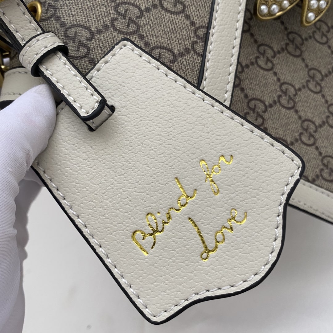 Gucci Queen Margaret Gg Small Top Handle Bag White 25Cm 476541 9I6St 9753