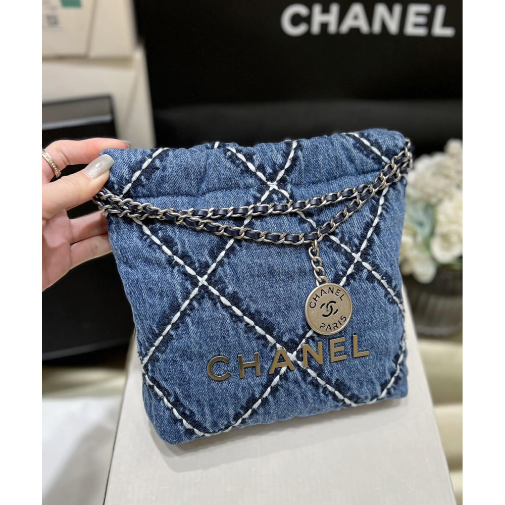 Chanel 22 Mini Handbag in Stitched Denim