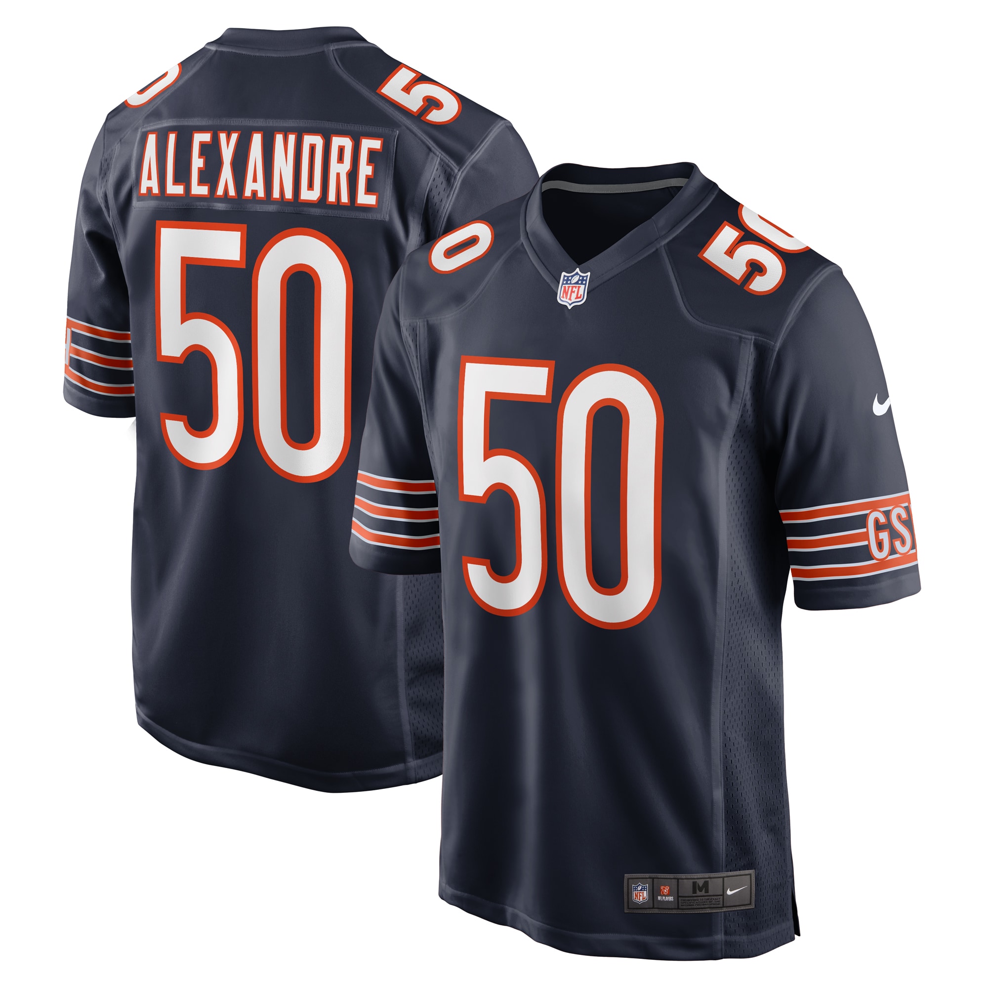 Deslin Alexandre Chicago Bears Nike Team Game Jersey -  Navy