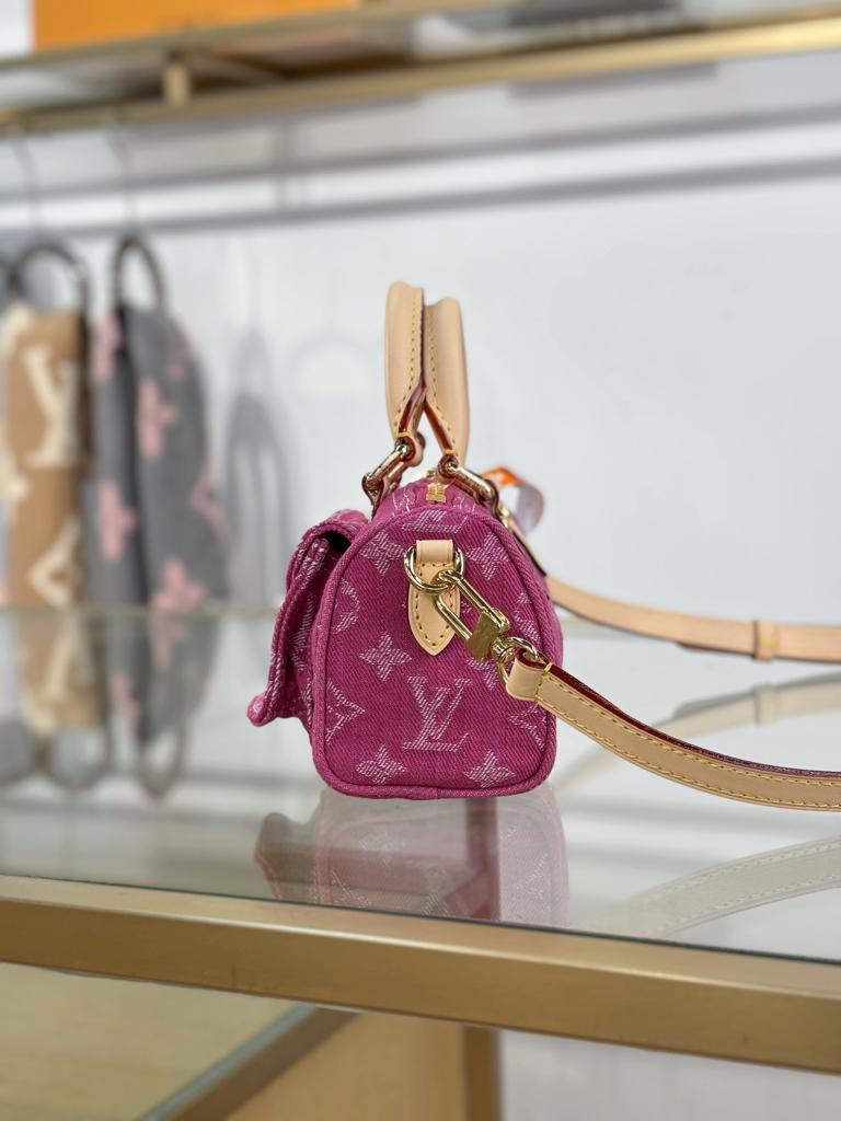 Louis Vuitton Nano Speedy Bag Fuchsia Denim 16cm M27603