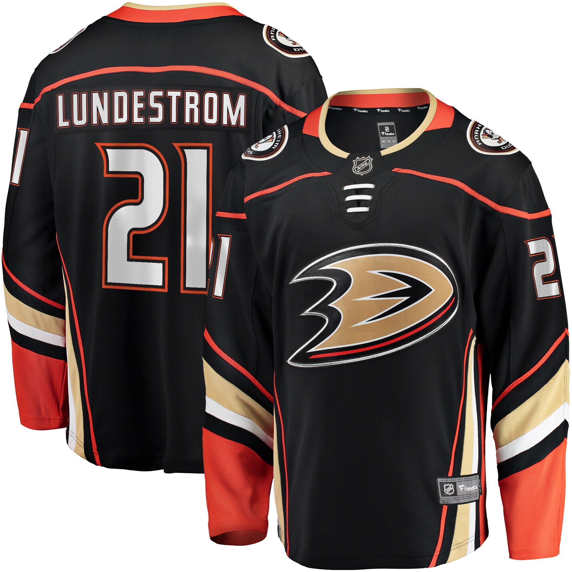 Isac Lundestrom Anaheim Ducks Fanatics Home Breakaway Jersey – Black