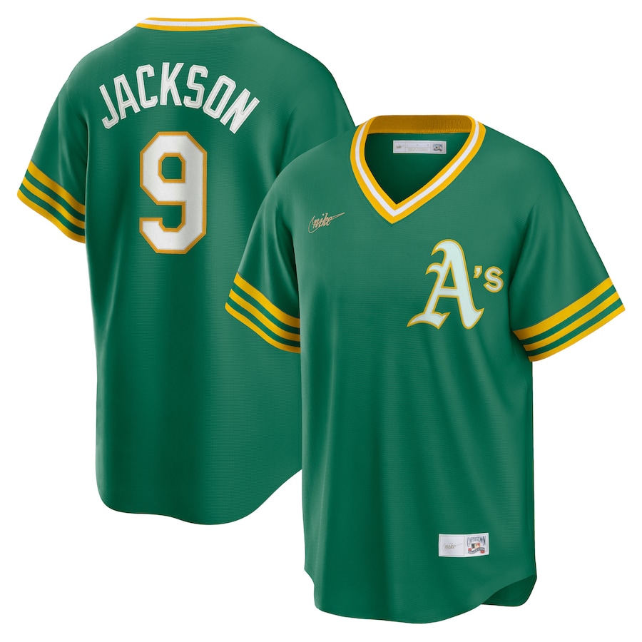 Reggie Jackson Oakland Athletics Road Cooperstown Collection Player Jersey Kelly Green
