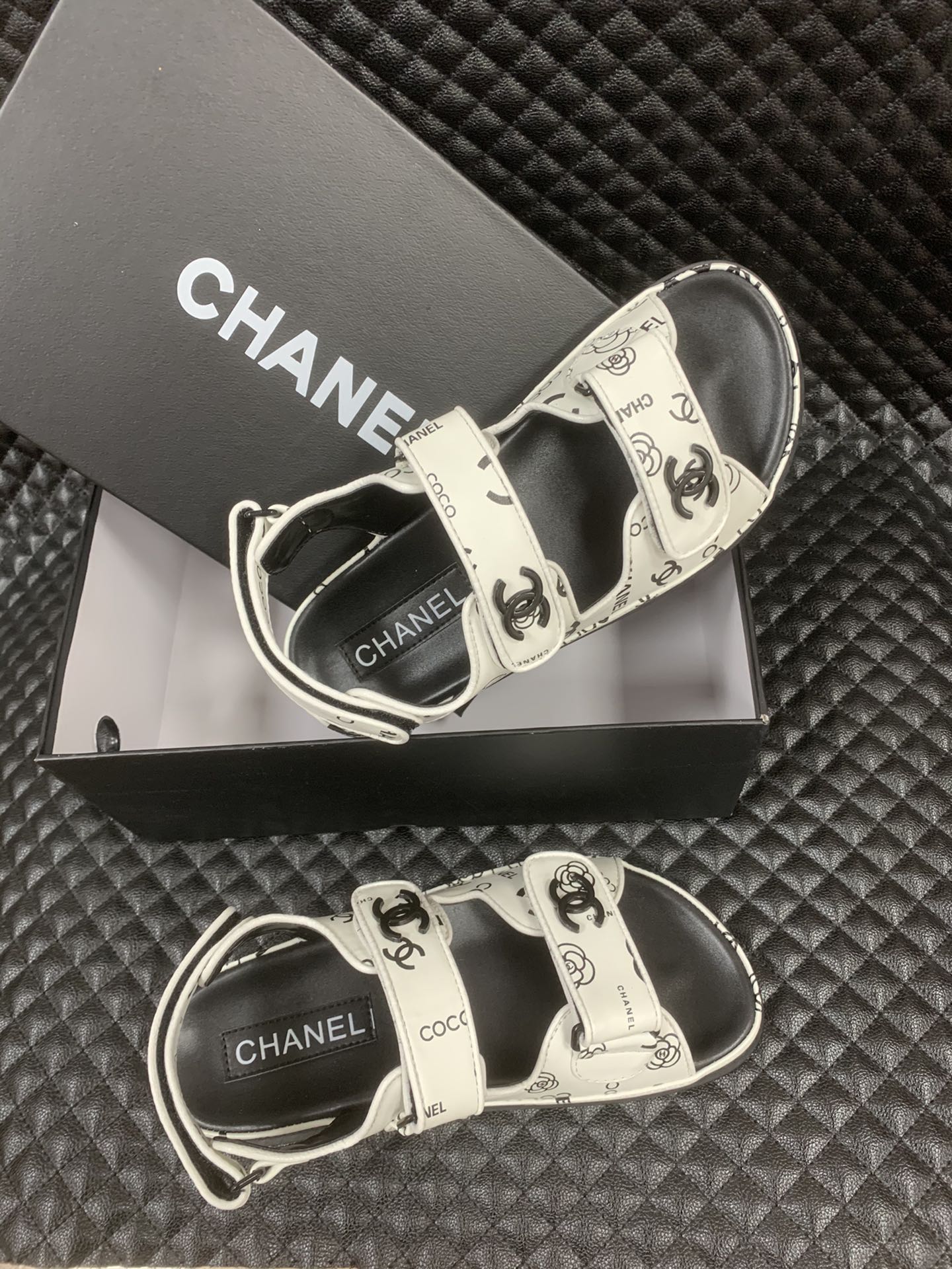 Chanel Dad Slingback Sandals 23P Camelia Cc Logo