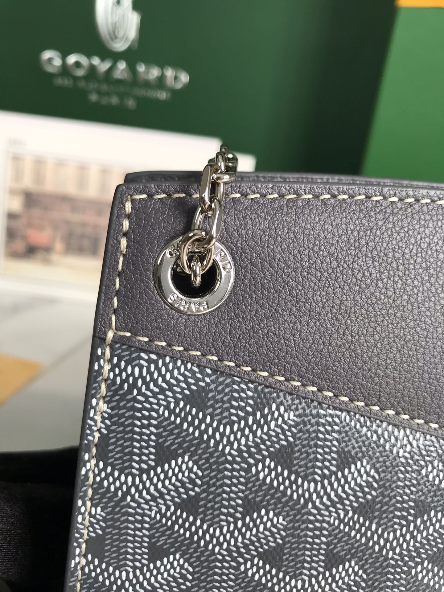 Goyard Rouette Structuré Mini Bag 21cm Grey Black Goyardine Canvas And Calfskin