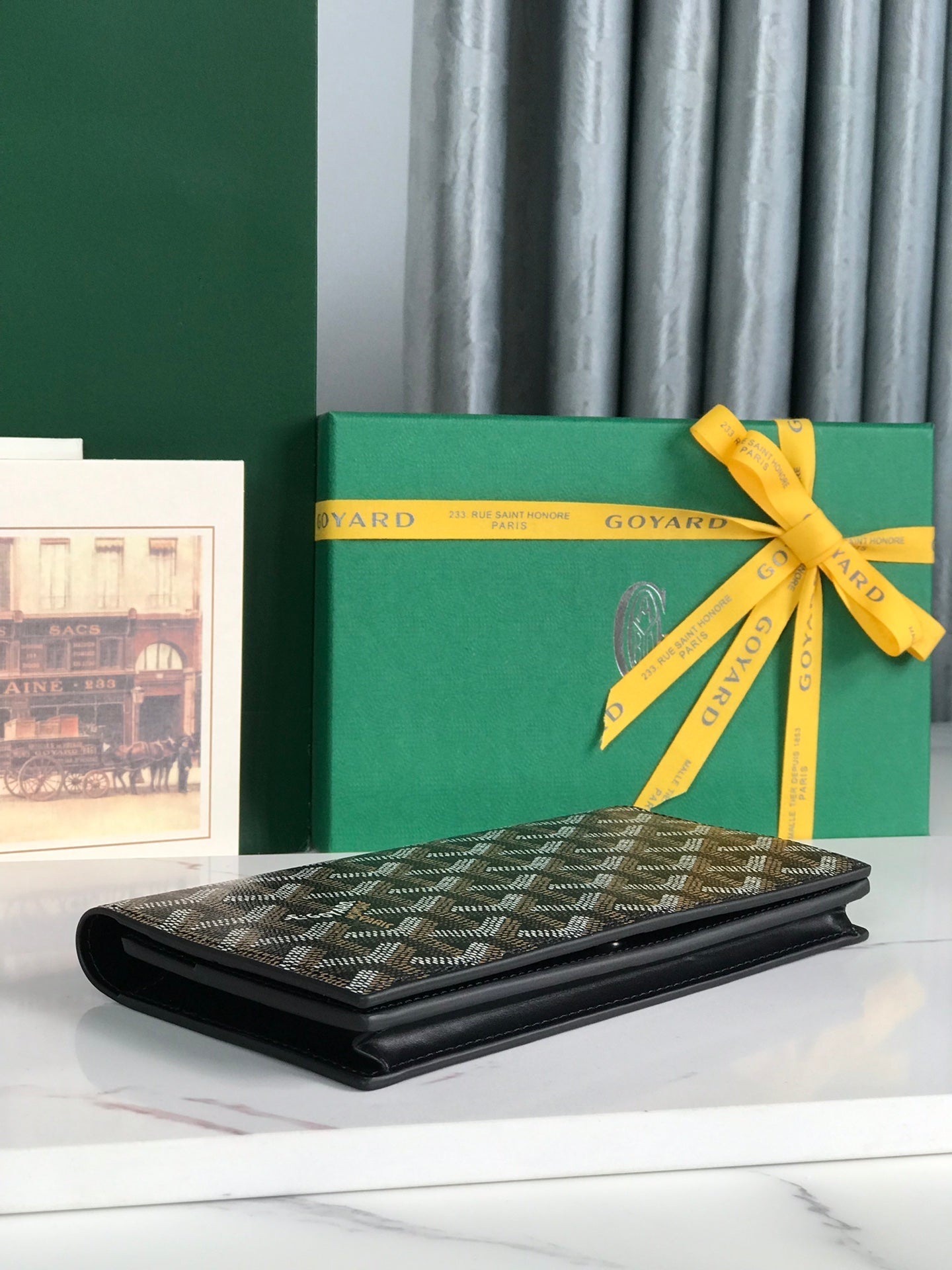 Goyard Richelieu Wallet 19 Cm Black Goyardine Canvas