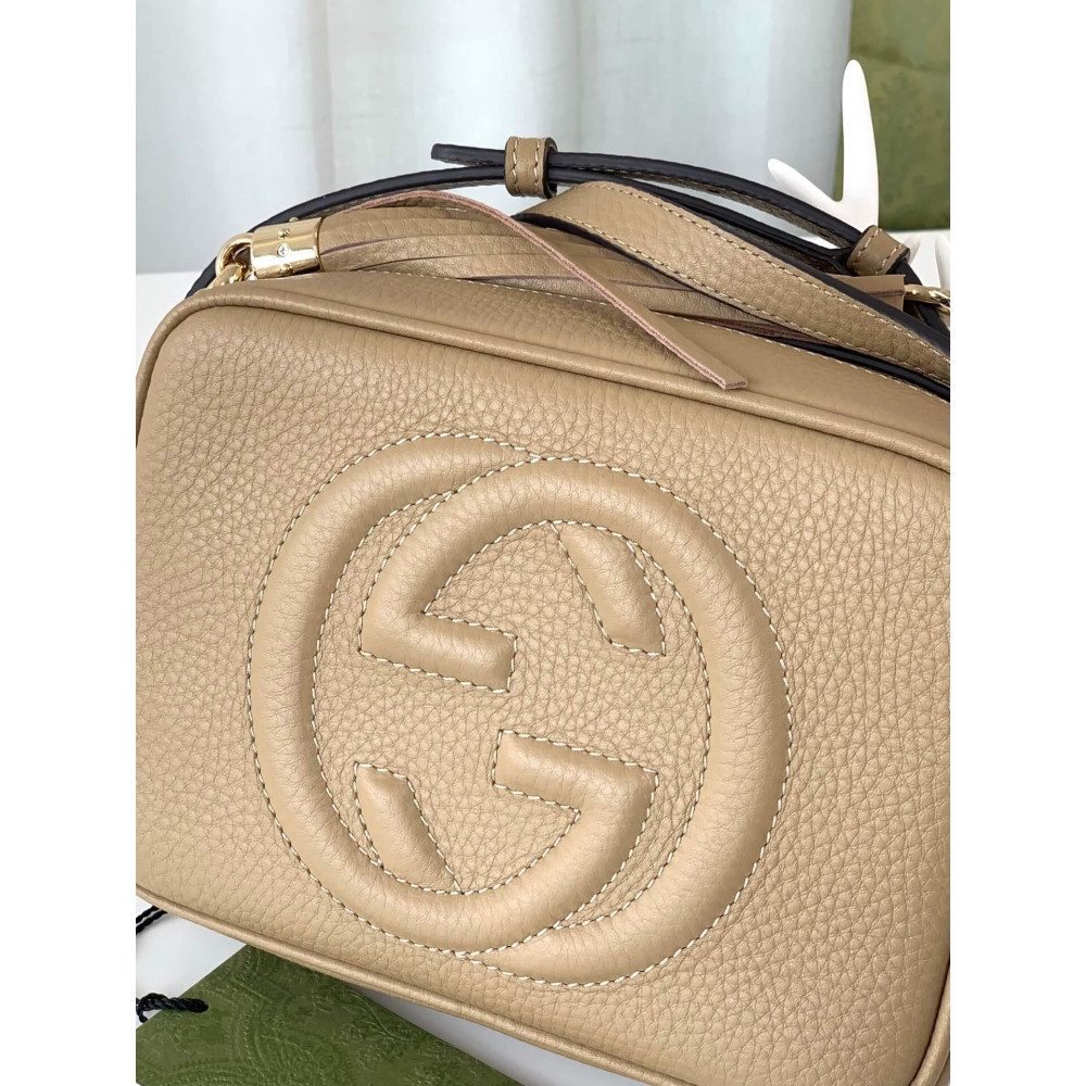 Gucci Soho Small Leather Disco Bag Apricot