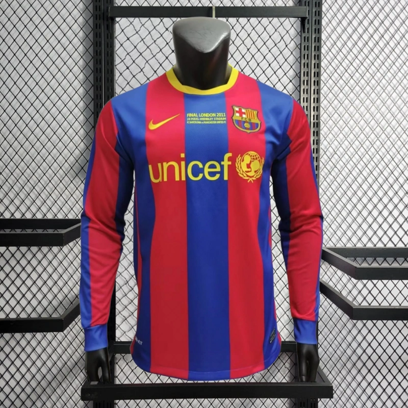 Retro Player 2010-11 Barcelona Home Long sleeve Football jersey retro