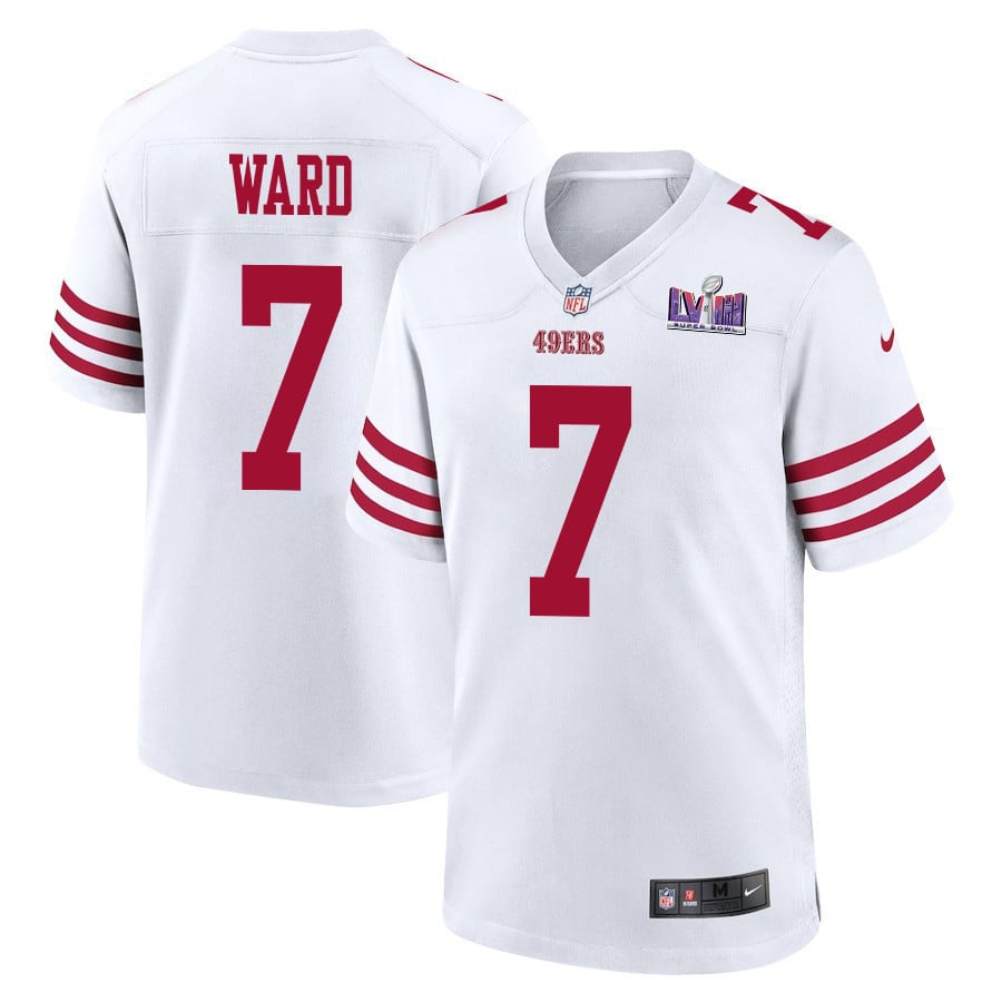 Charvarius Ward 7 San Francisco 49ers Super Bowl LVIII Patch Game Men Jersey - White