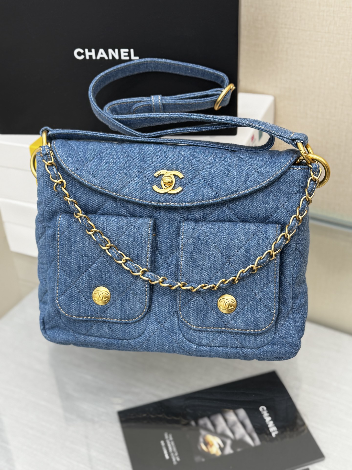 Denim Messenger Bag
