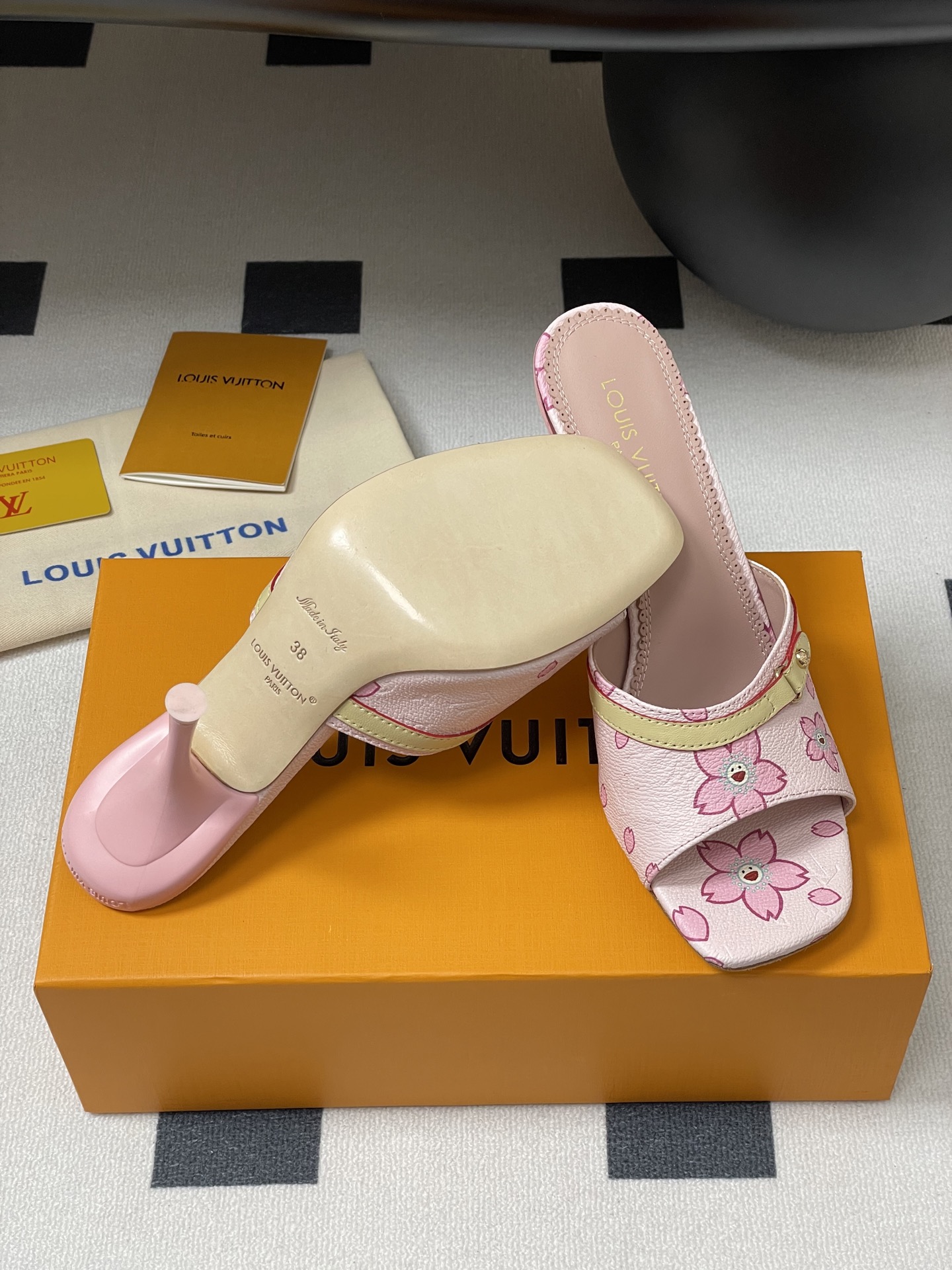 Louis Vuitton x Takashi Murakami Cherry Blossom Mule Pink Monogram Canvas