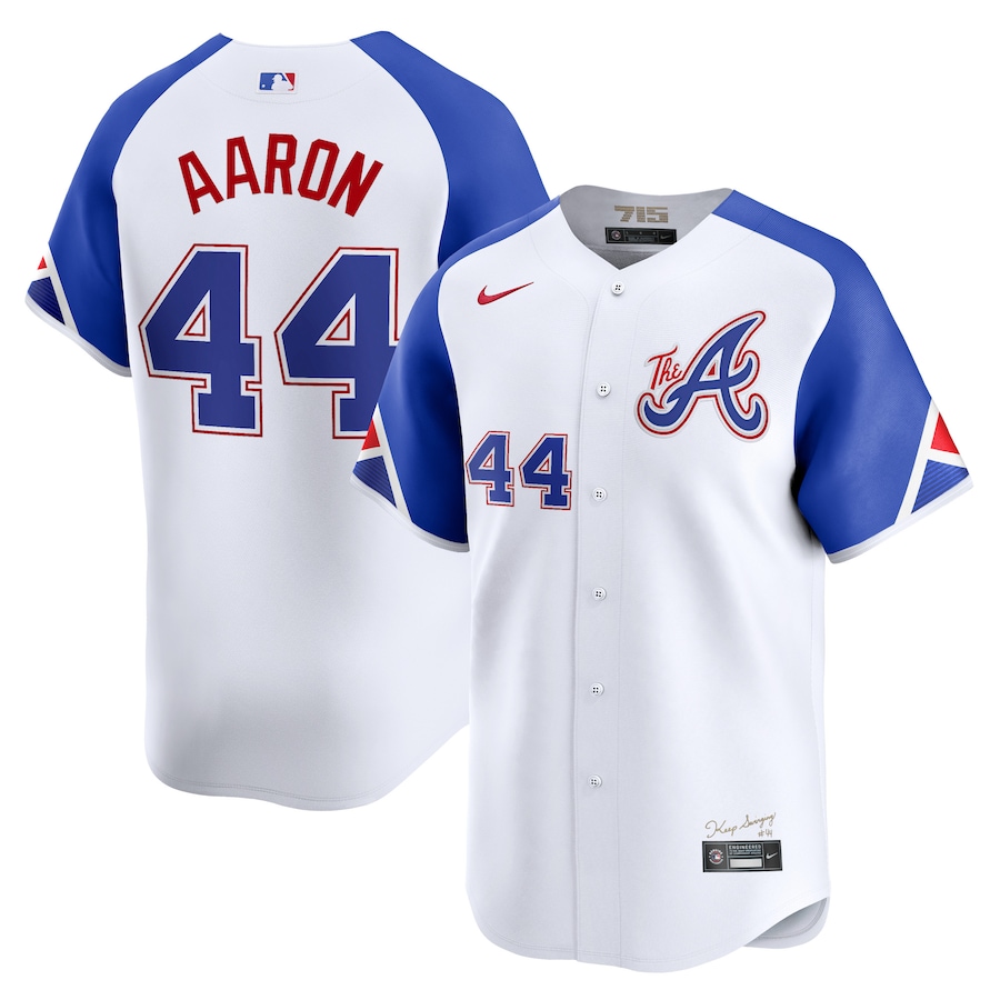 Hank Aaron Atlanta Braves City Connect Retired Player Jersey White