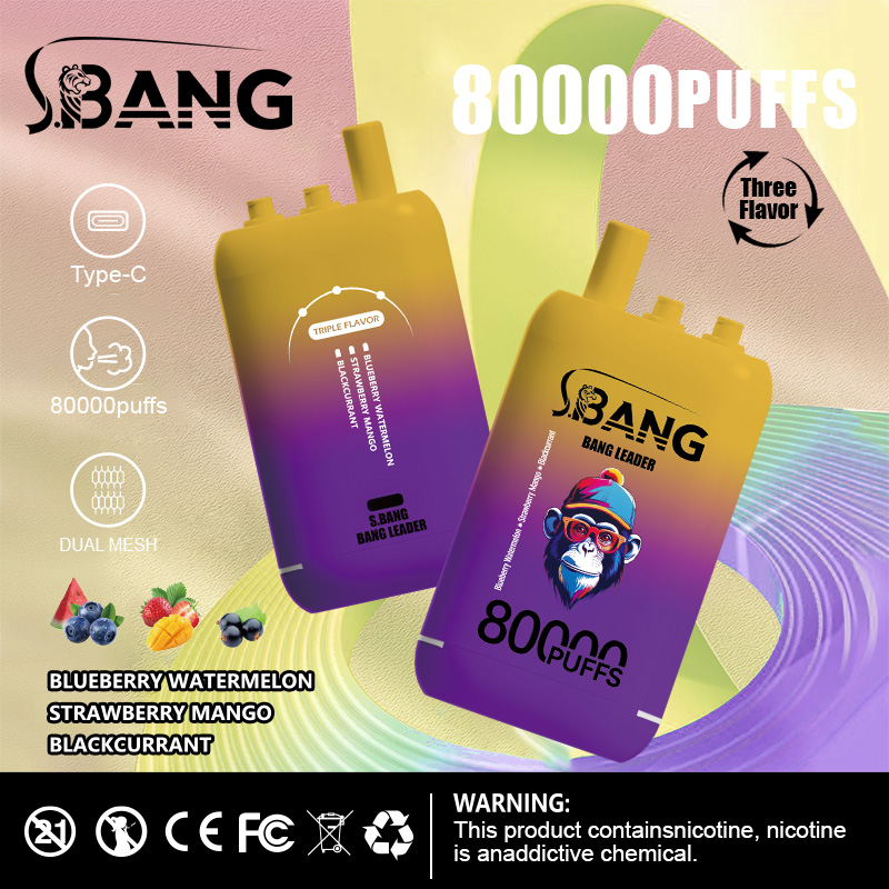 Bang Leader 80K Puffs 3-in-1 Vape | 3 Adjustable Flavors,  Rechargeable
