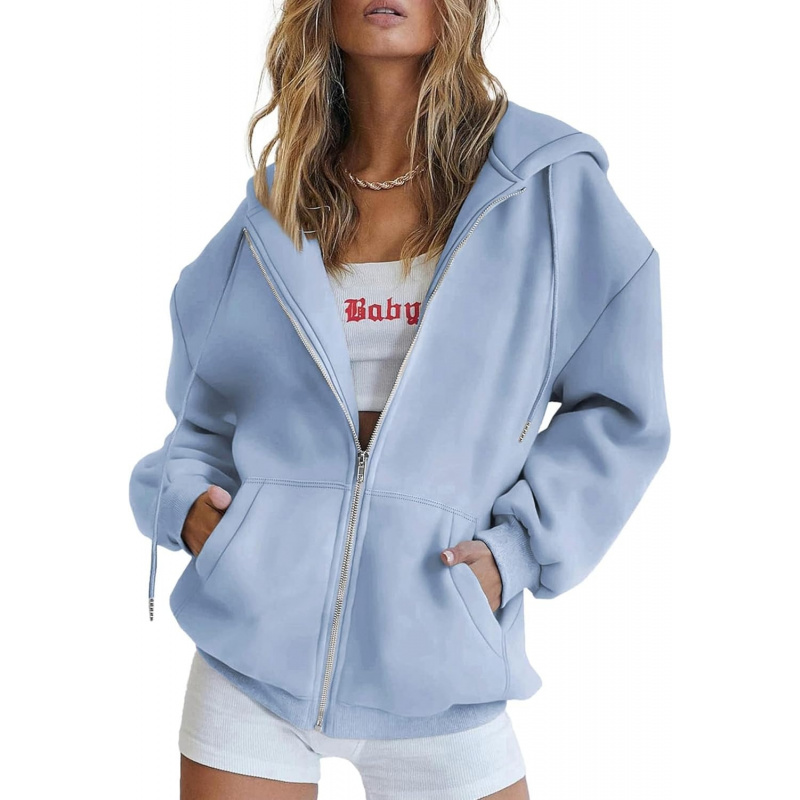 Women's 2026 Spring Zip Up Y2K Hoodies Casual Long
