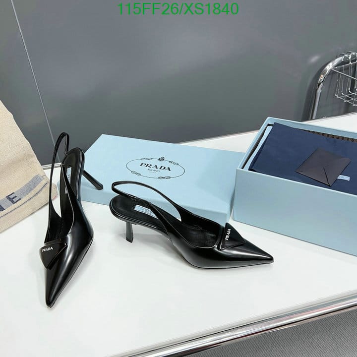 Prada Brushed Leather Slingback Pumps Black 1I901M055F0002F075