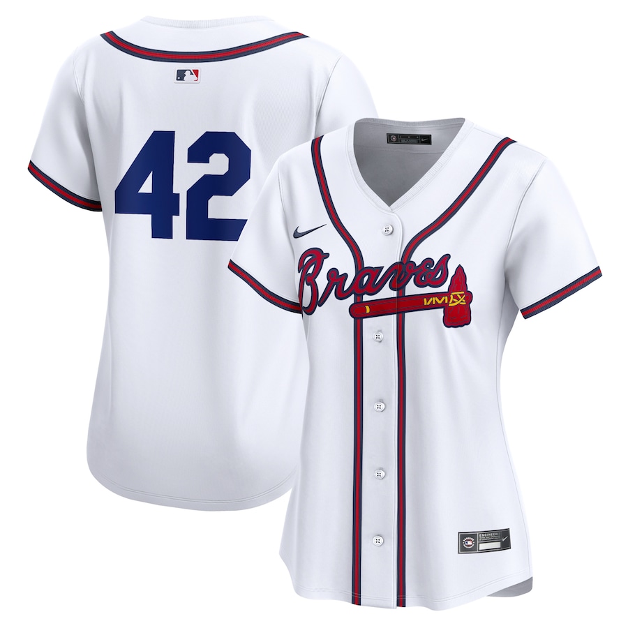 Atlanta Braves Women's 2024 Jackie Robinson Day Home Limited Jersey  White