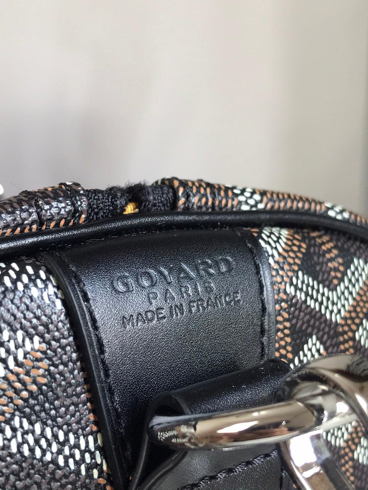 Goyard Boston 50 Bag Cm Black Goyardine Canvas And Calfskin Trim