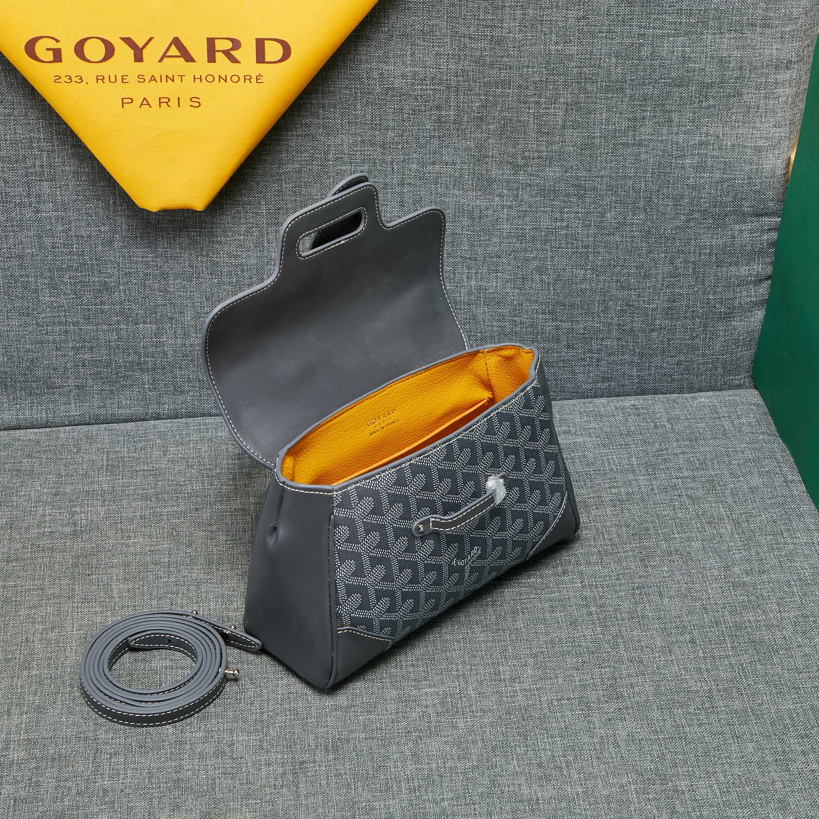 Goyard Saigon Souple Mini Bag Grey Canvas 20cm