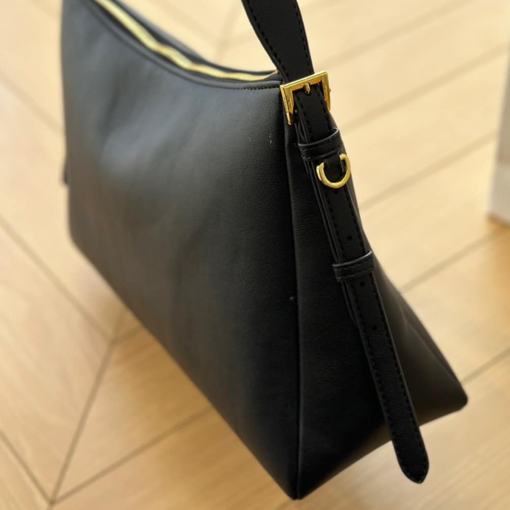 Prada Aimée Large Leather Shoulder Bag Black 39Cm