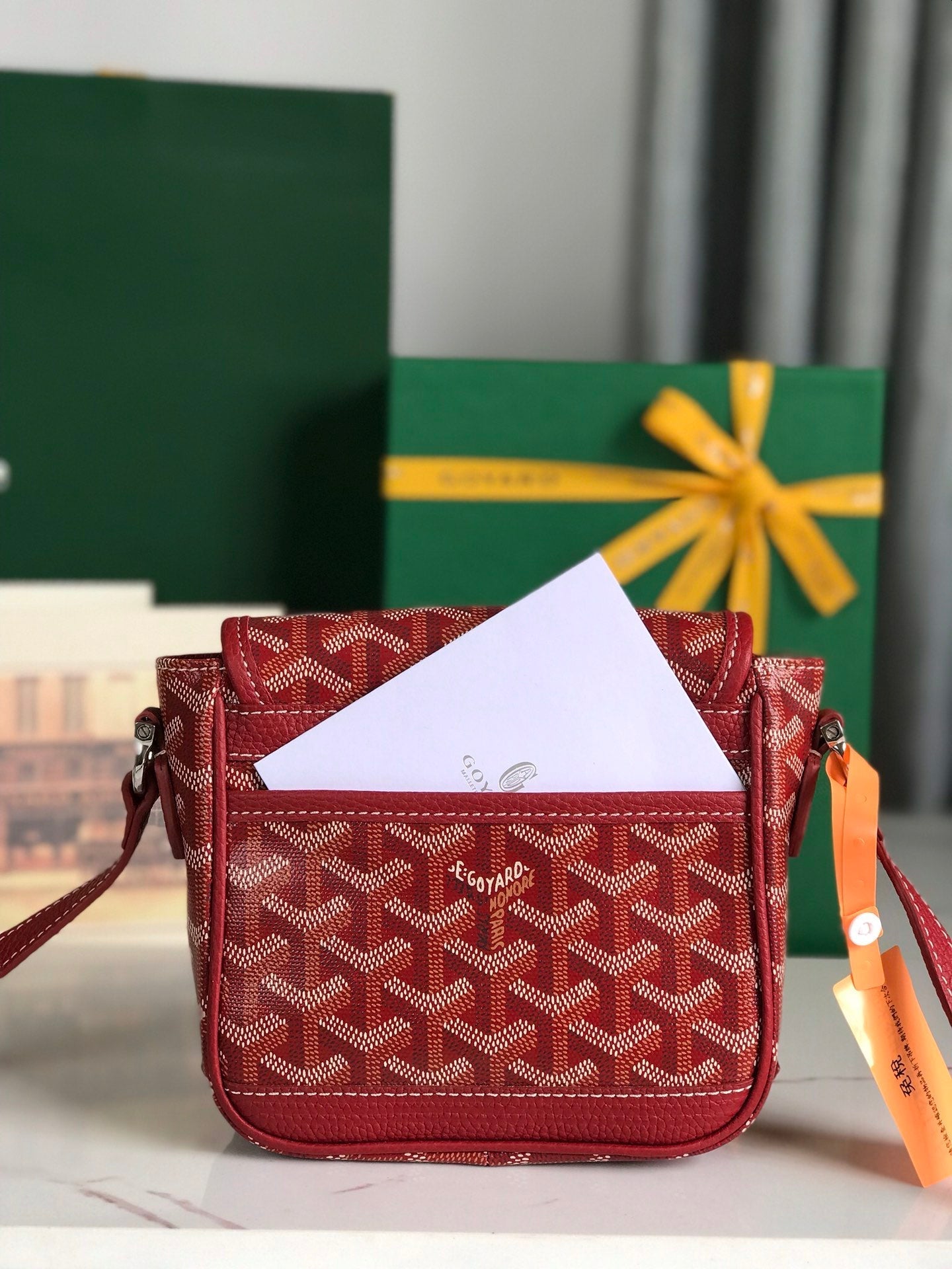 Goyard Grand Bleu 16cm Classic Red Goyardine Canvas And Lambskin