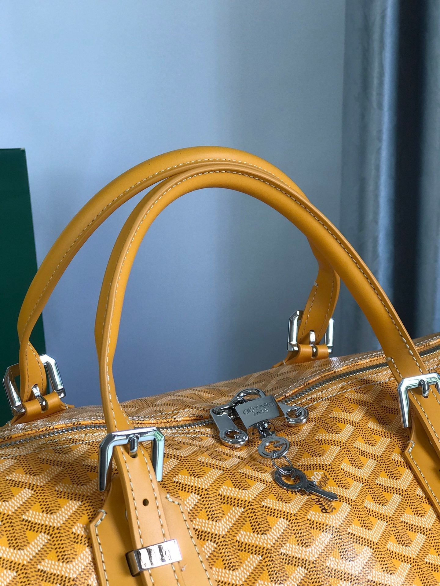 Goyard Boston 50cm Bag Yellow Goyardine Canvas And Calfskin Trim