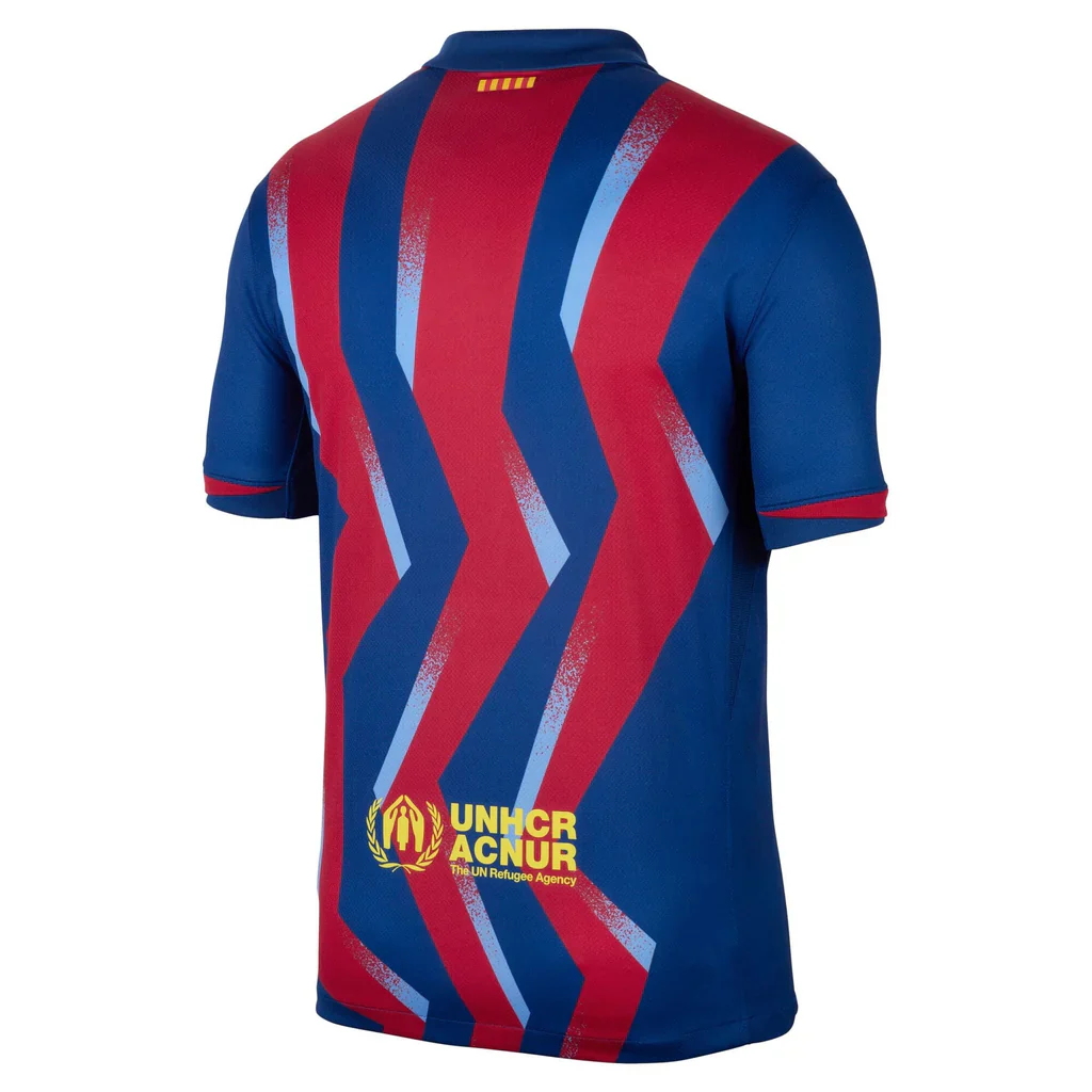 Nike Men's FC Barcelona Pedri 4th Jersey 25/26 w/ La Liga Patches (Blue/Red/Yellow)