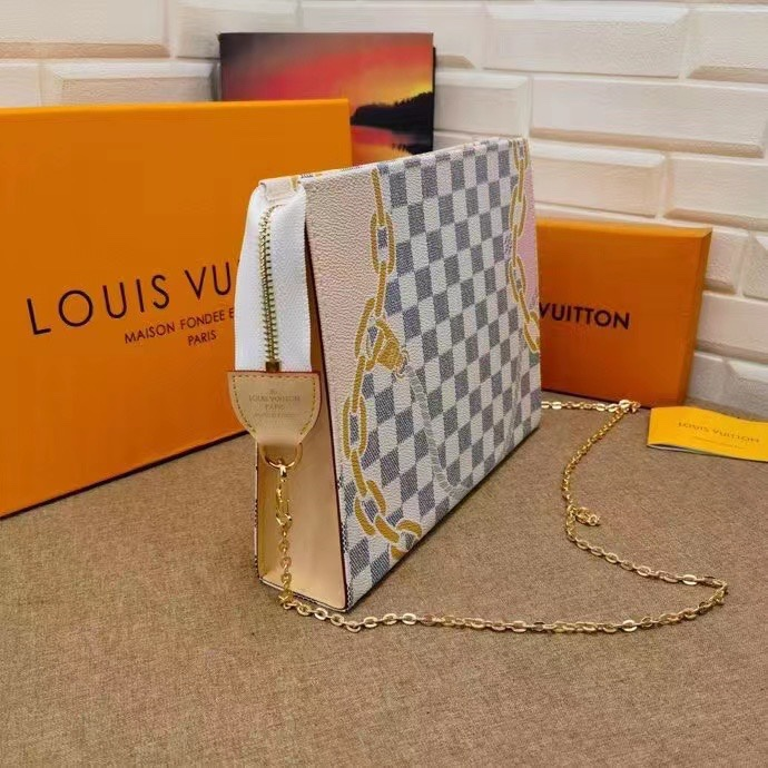 Louis Vuitton Toiletry Pouch On Chain 25Cm Damier Azur N40469